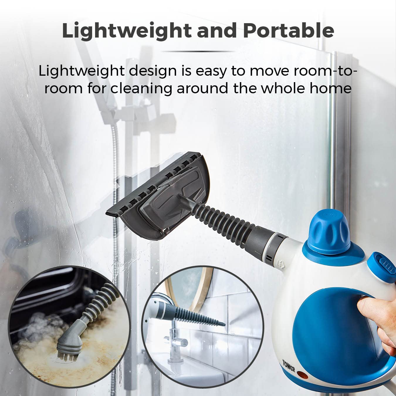 Tower Handheld Steam Cleaner - Kills 99.99% Bacteria | 1050W Power | 3 Min Heat Up 6