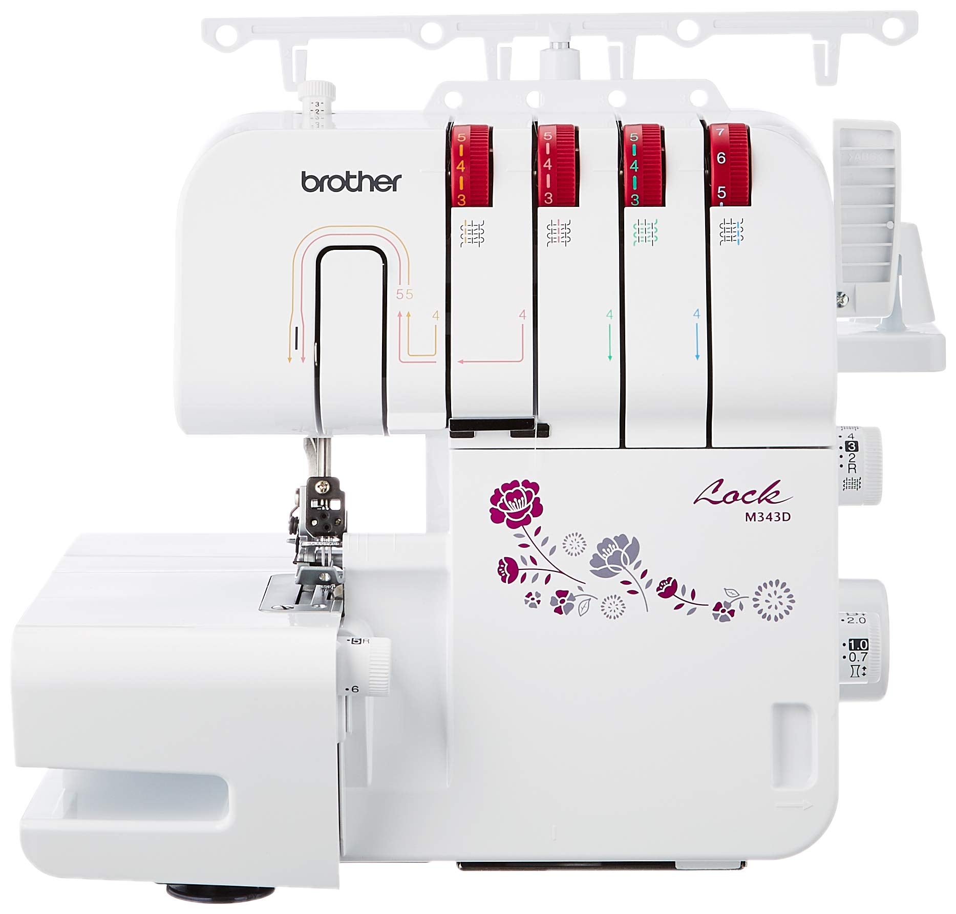 Brother M343D Overlocker - 3 or 4 Thread Capability | F.A.S.T Lower Looper Threading | White 2