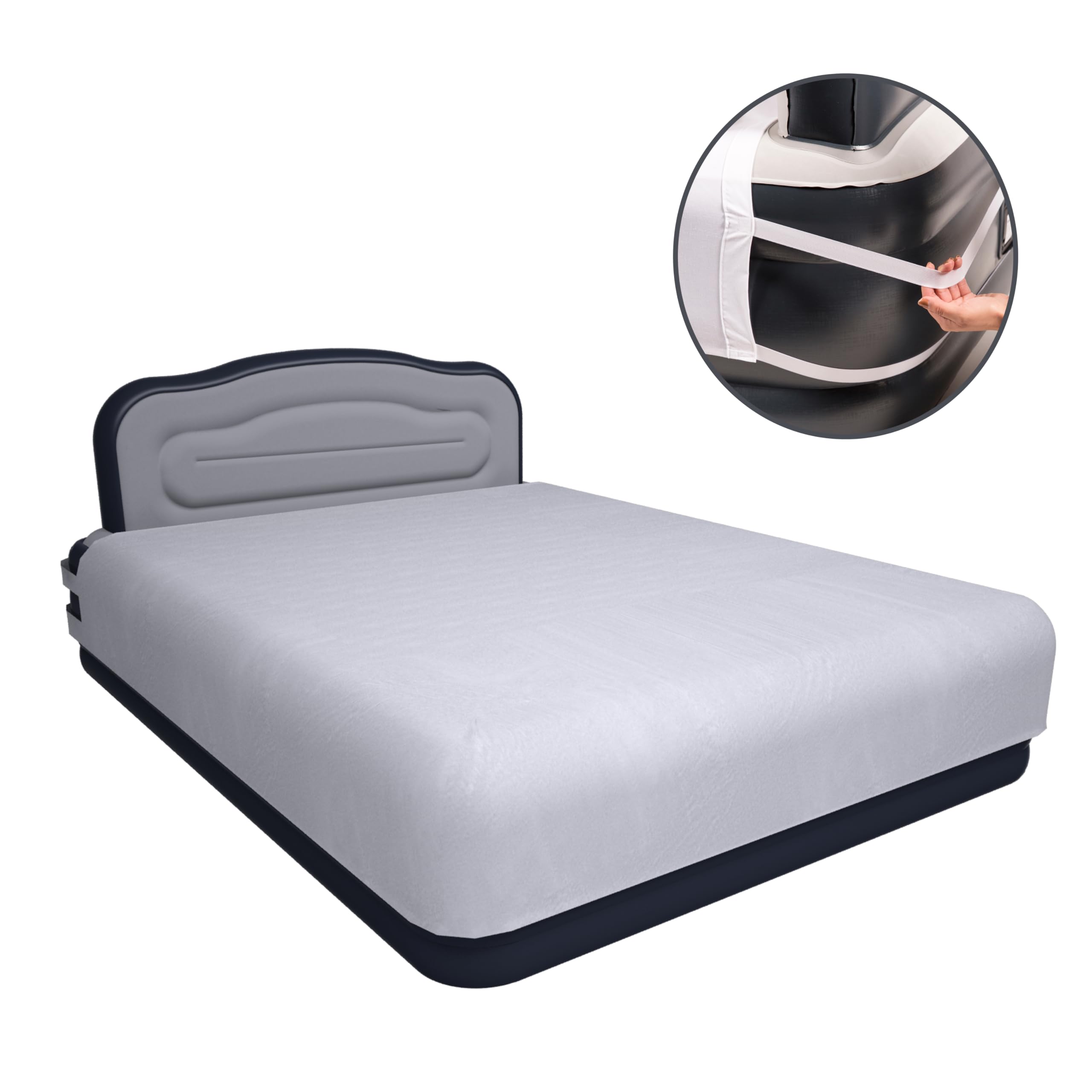 YAWN AIR Deluxe Self-Inflating Airbed - King Size | Built-in Pump & Headboard | Includes Fitted Sheet 7