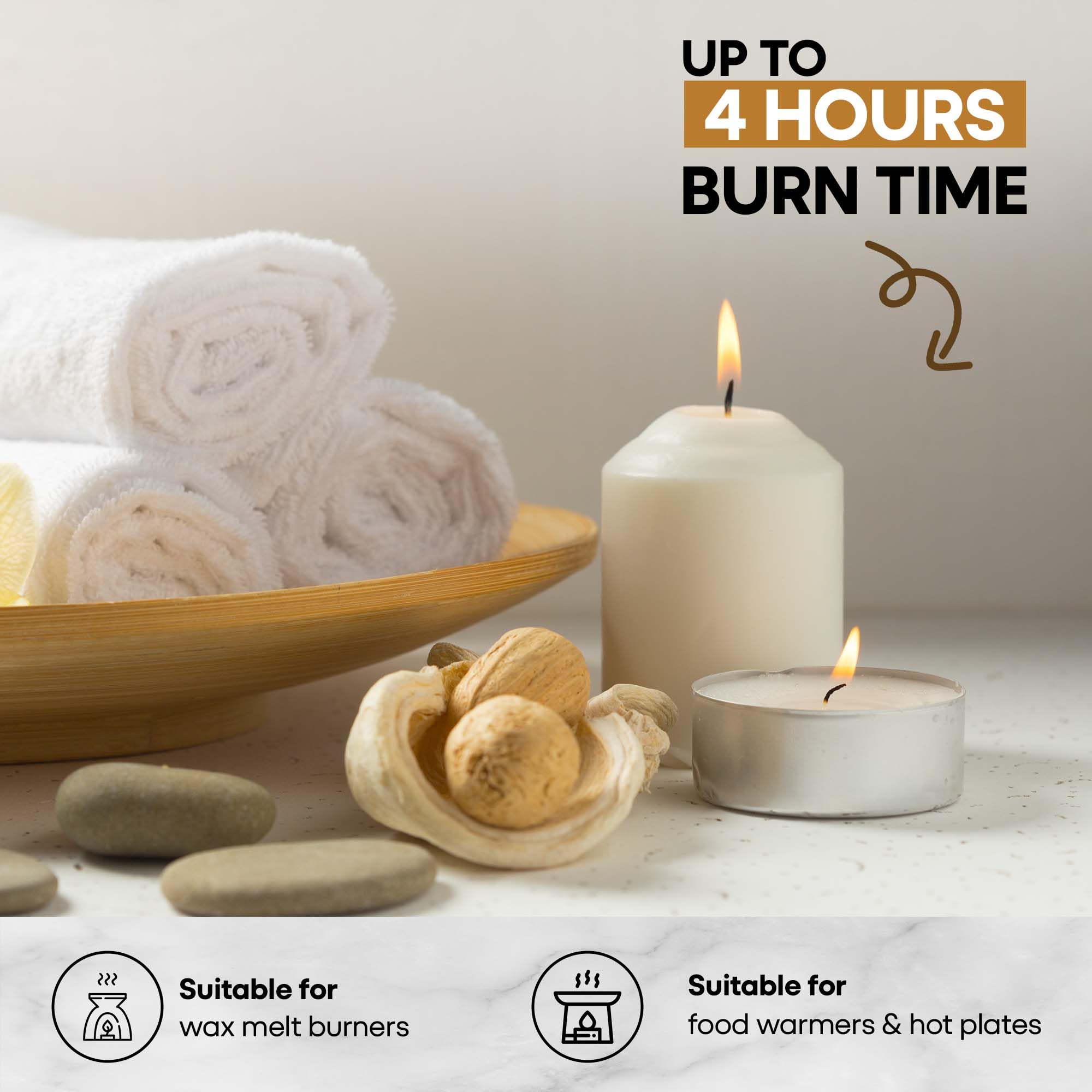 Price's Candles 100 Pack Tea Light Candles - 4 Hour Burn Time | Vegan & Kosher Friendly 6