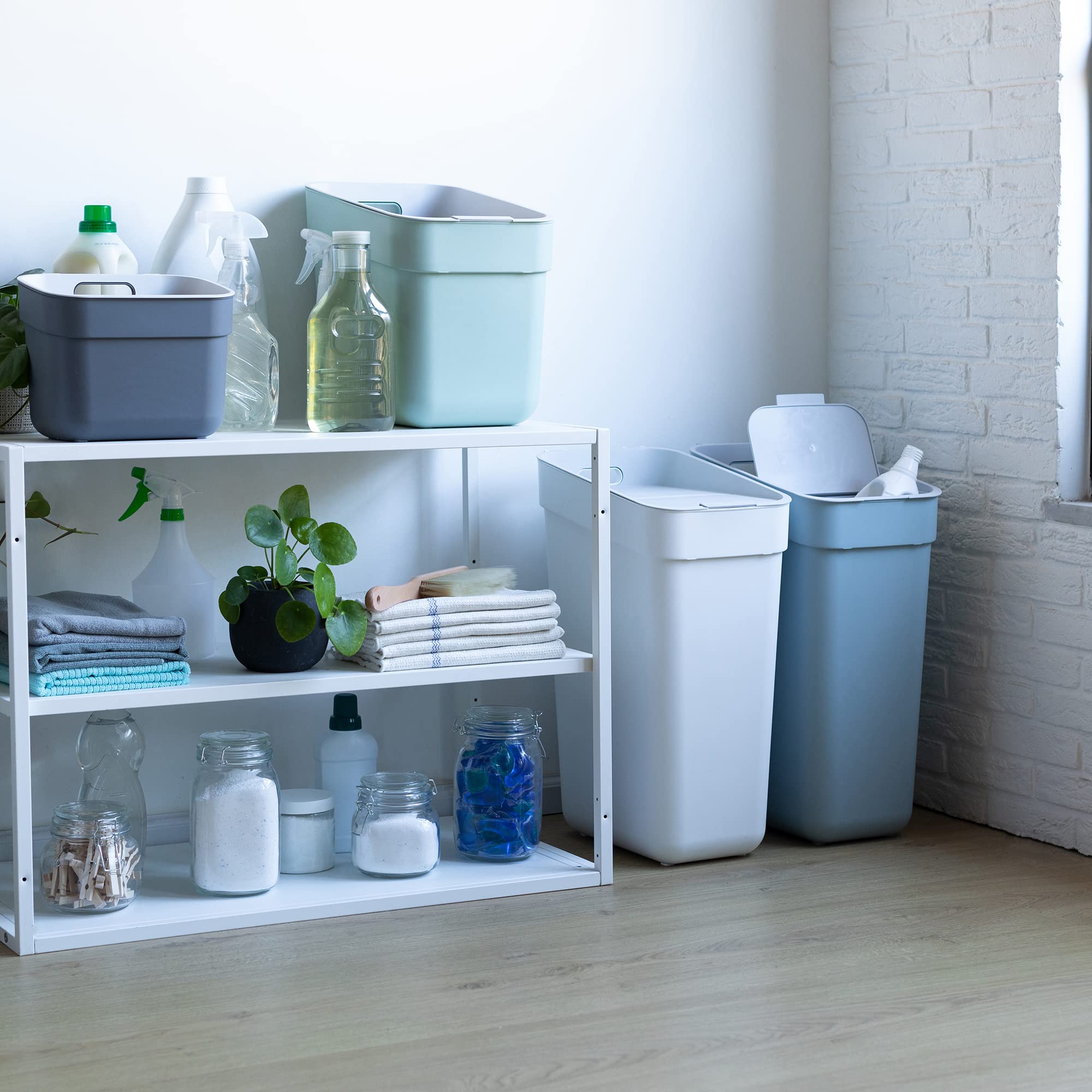 CURVER Ready to Collect 30L Kitchen Recycling Bin - Smoked Grey | Modular & Stackable 7