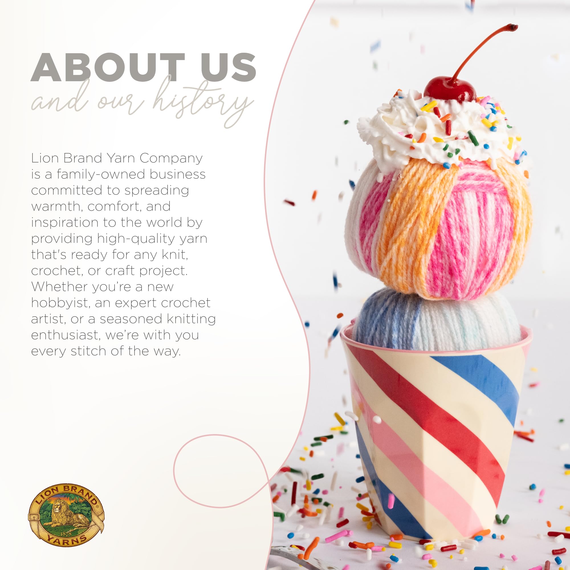 Lion Brand Yarn Ice Cream Yarn - 100% Acrylic, DK Weight | Parfait Color 6