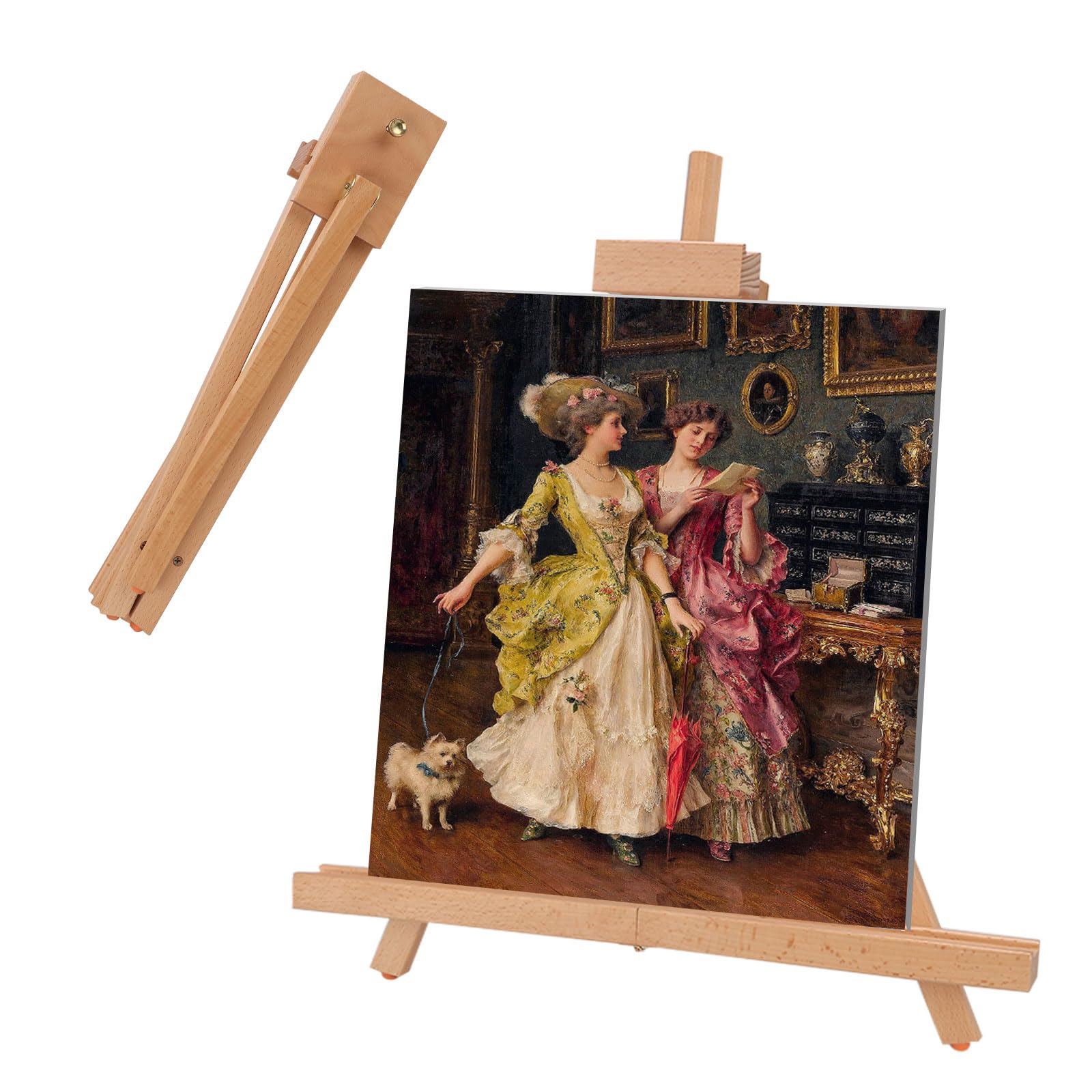 ASelected Wooden Tabletop Easel - 45cm Adjustable Height | Beech Wood | Foldable Design 1