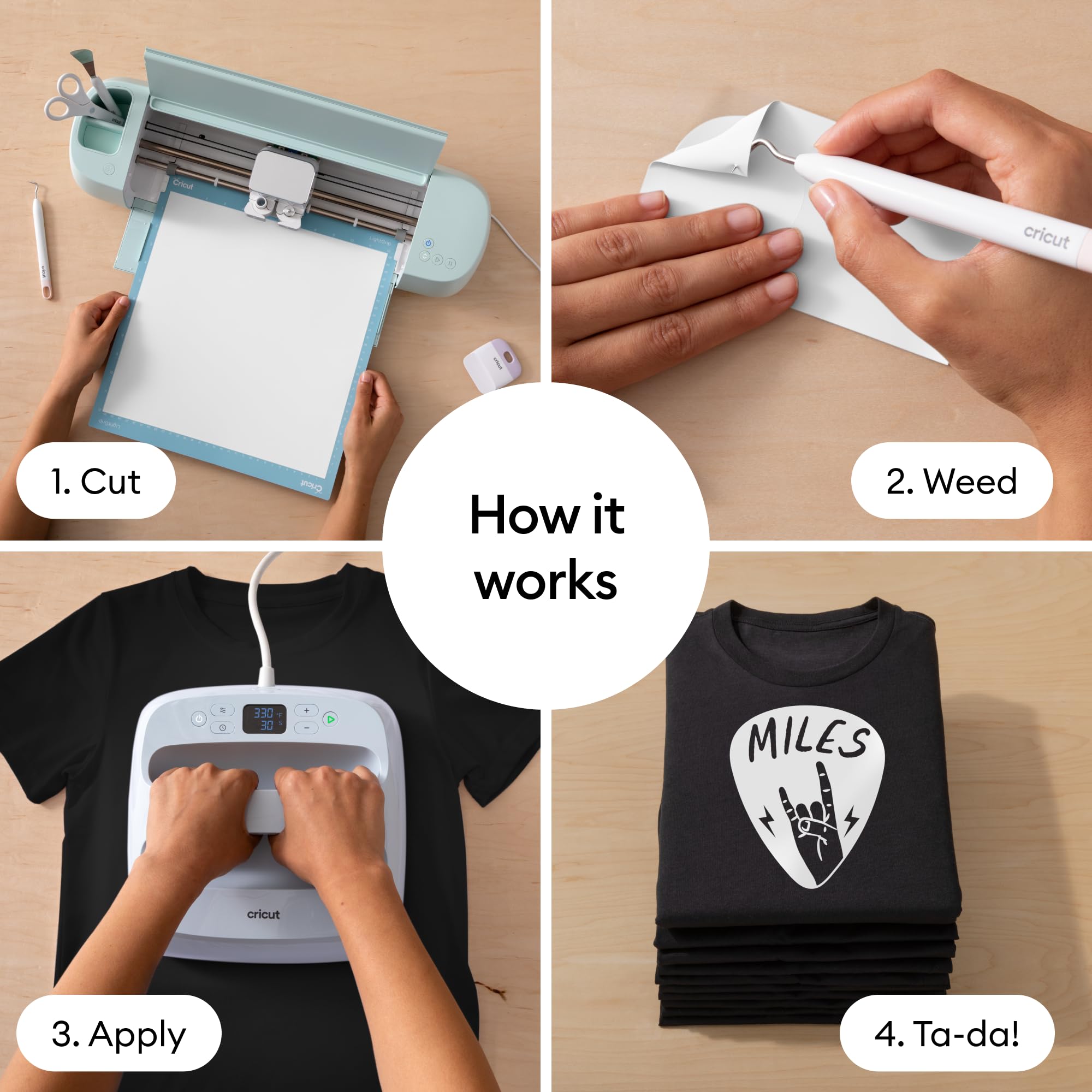 Cricut Value Iron On Vinyl - White HTV for Custom T-Shirts & DIY Clothing | 1.5m Roll 7