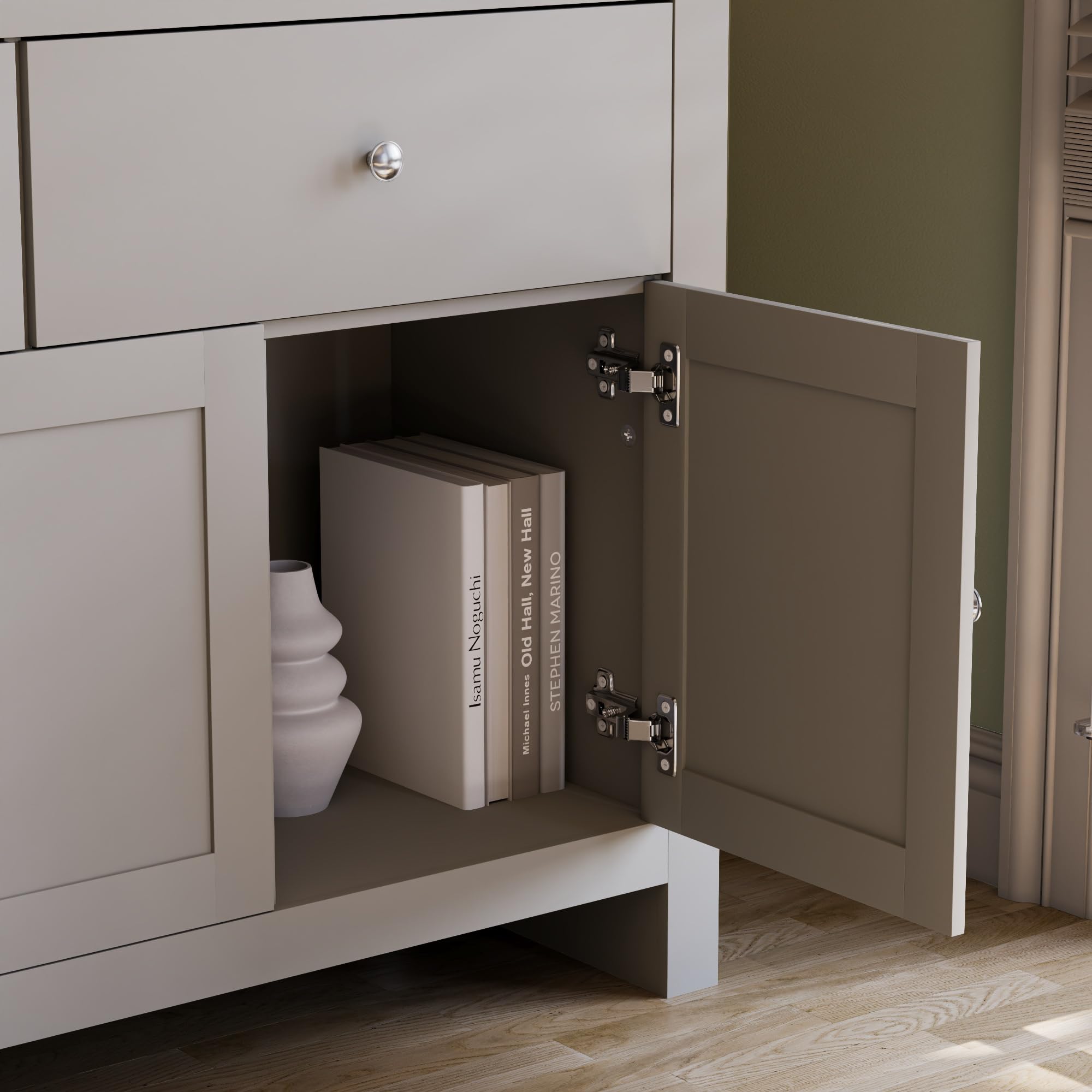 Vida Designs Arlington Sideboard Buffet Cupboard Cabinet | Grey & Oak | H 82 x W 117 x D 35 Cm 5