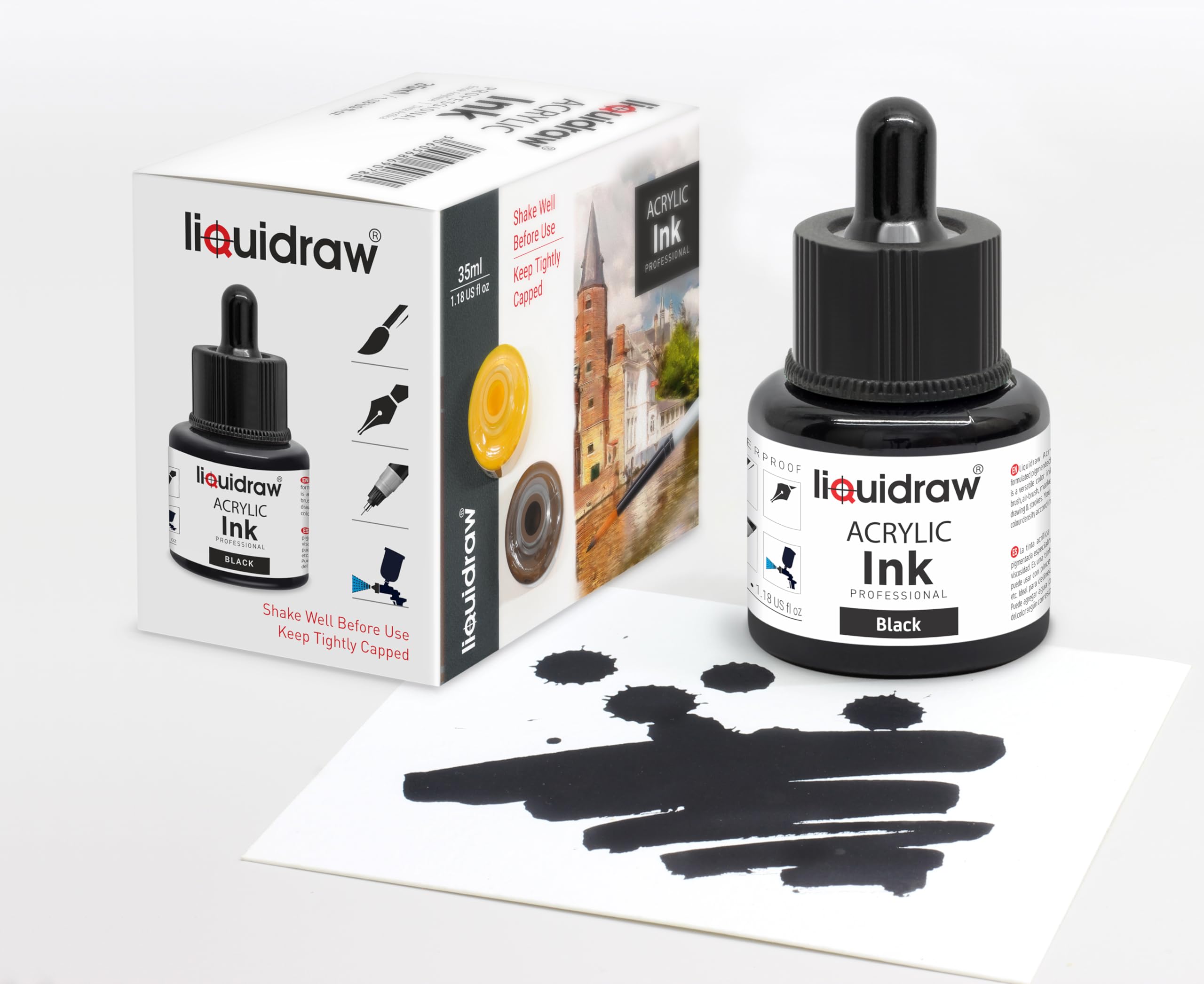 Liquidraw Acrylic Drawing Ink - 10 Assorted Colours | 35 ml Bottles 7