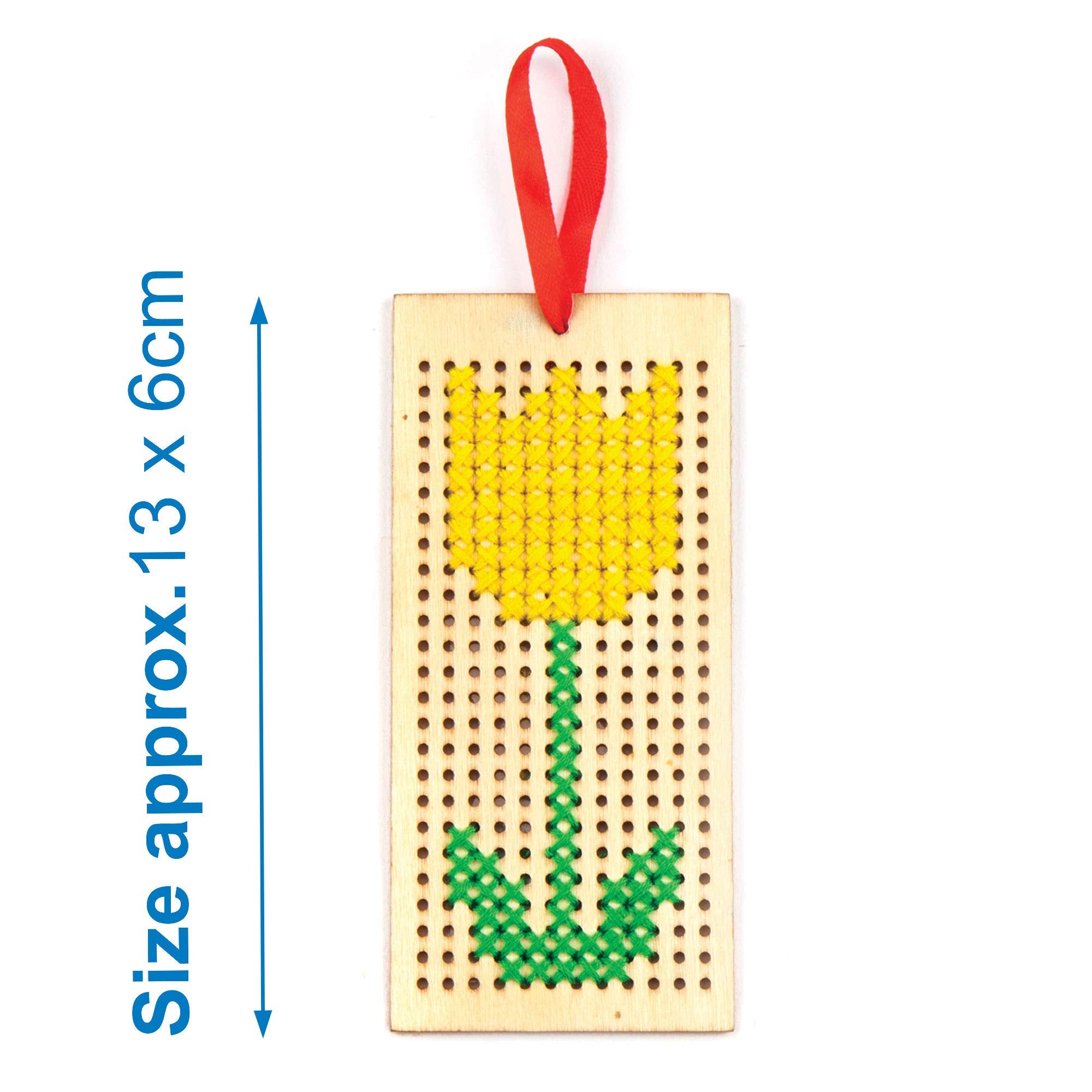 Baker Ross AR141 Bookmark Cross Stitch Kits for Beginners - 4 Pack, Assorted Colors 4