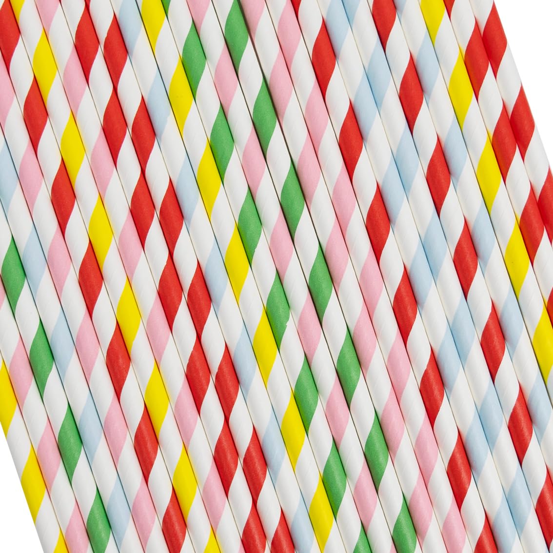 Talking Tables Multi Colour Paper Straws - 100 Pack | Regular Size | Multicoloured