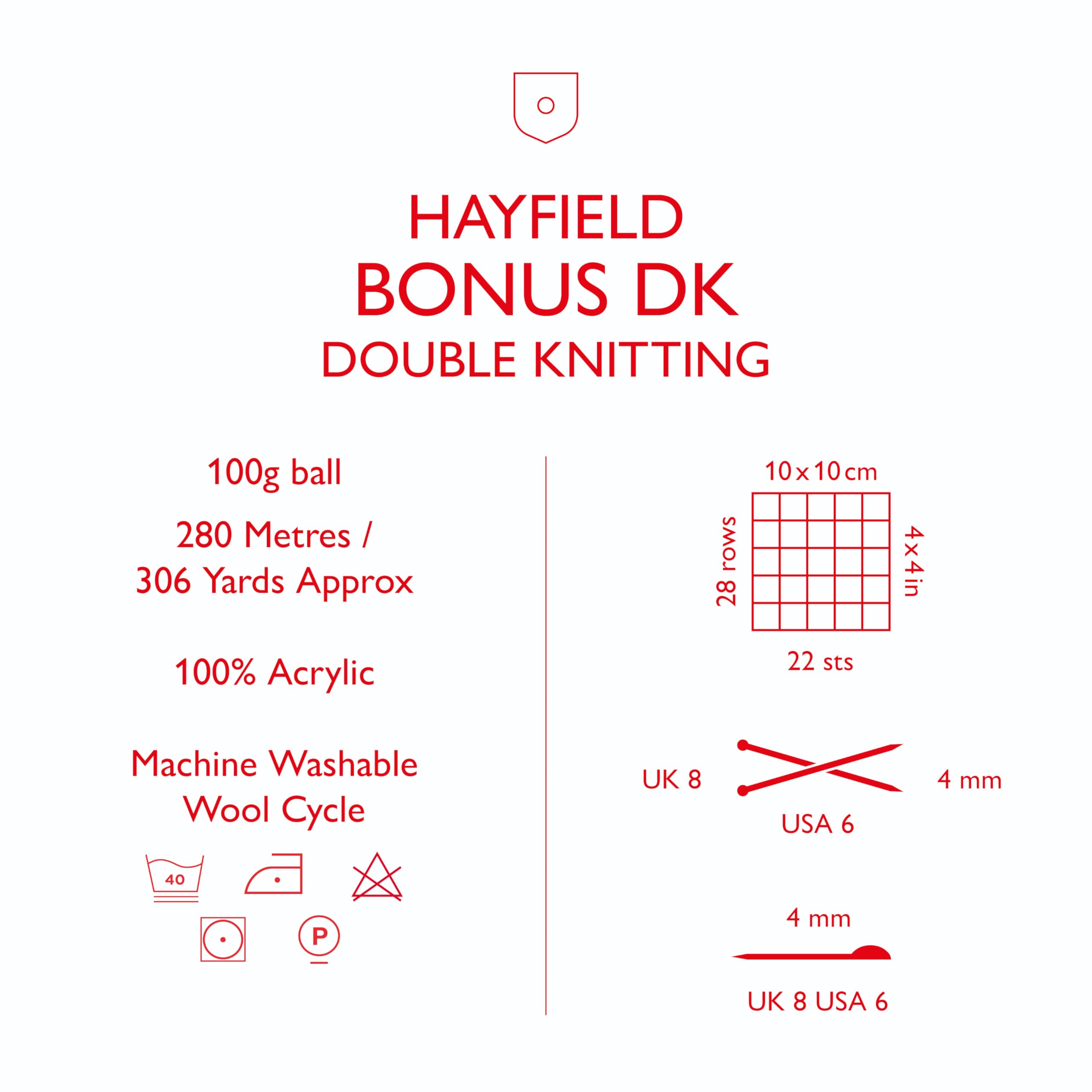 Sirdar Hayfield Bonus DK Double Knitting Yarn - 100g Skein | Aran Color | 100% Acrylic 6