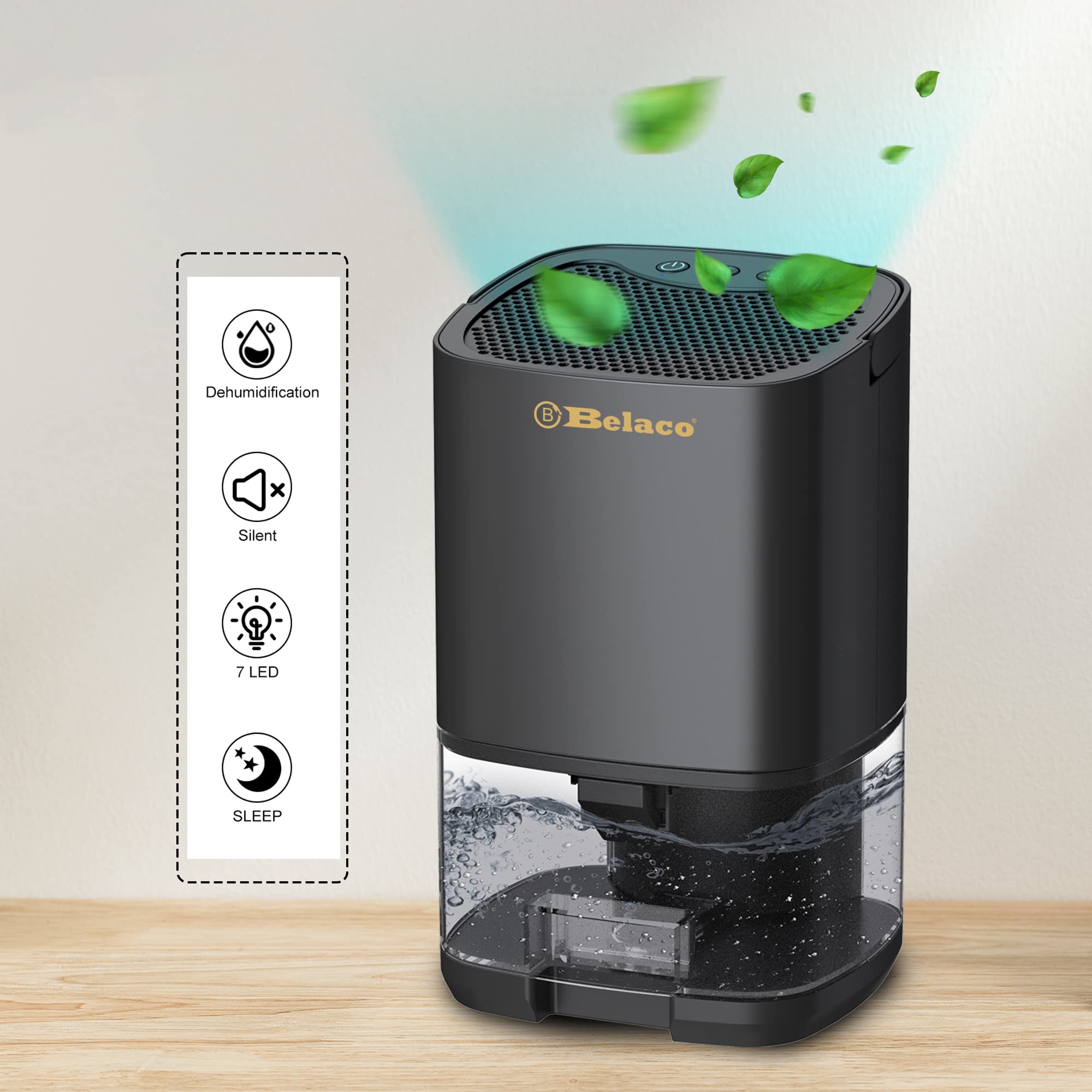Belaco 1000ML Portable Dehumidifier - Removes Damp & Mould | Quiet Operation 3