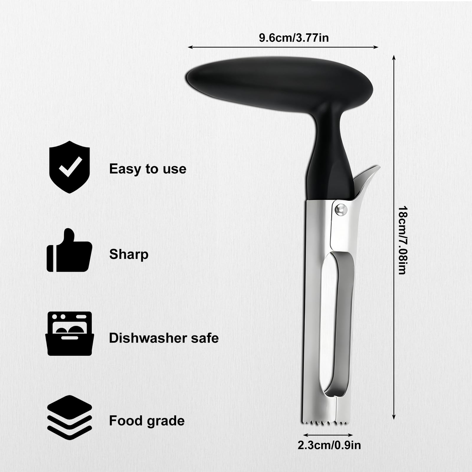 Lafefe Apple Corer Remover with Serrated Stainless Steel Blade and ABS Handle
