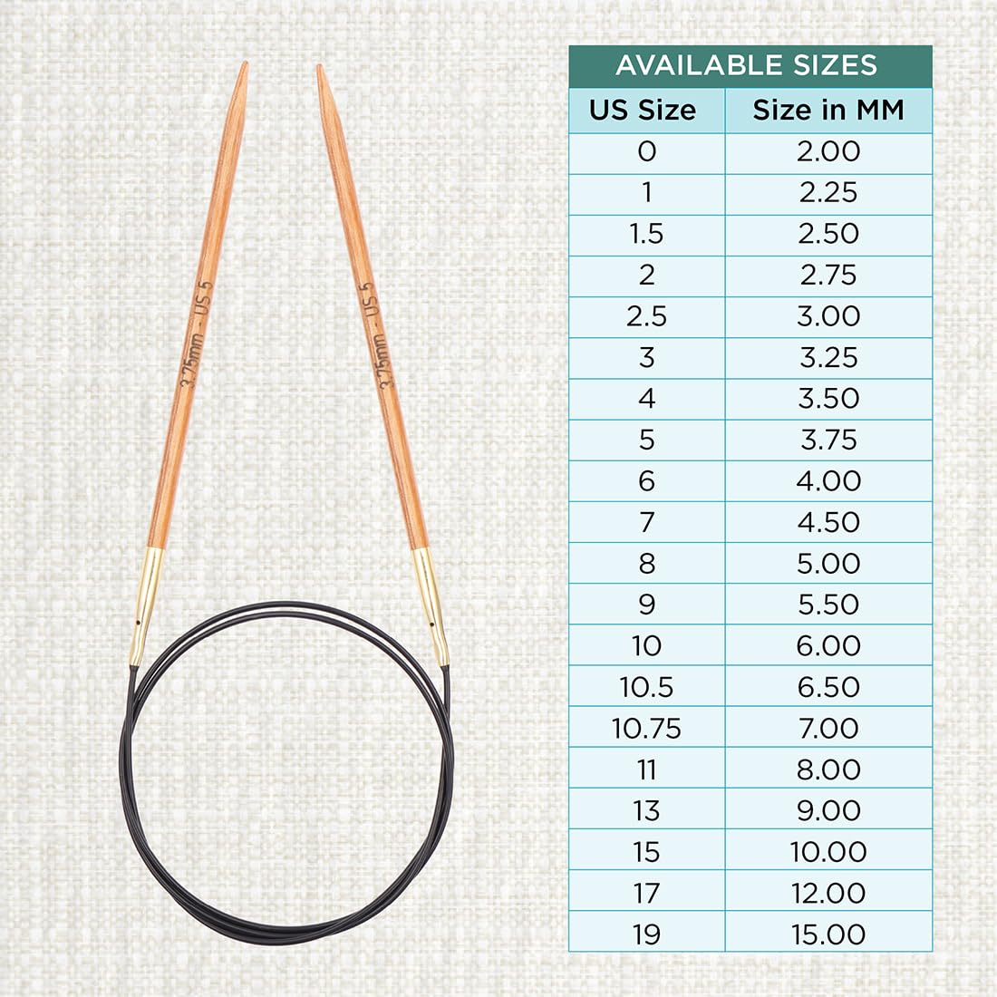 KnitPro Basix Beech Fixed Circular Knitting Needles - 3.75mm | 80cm Length | Beech Wood 4