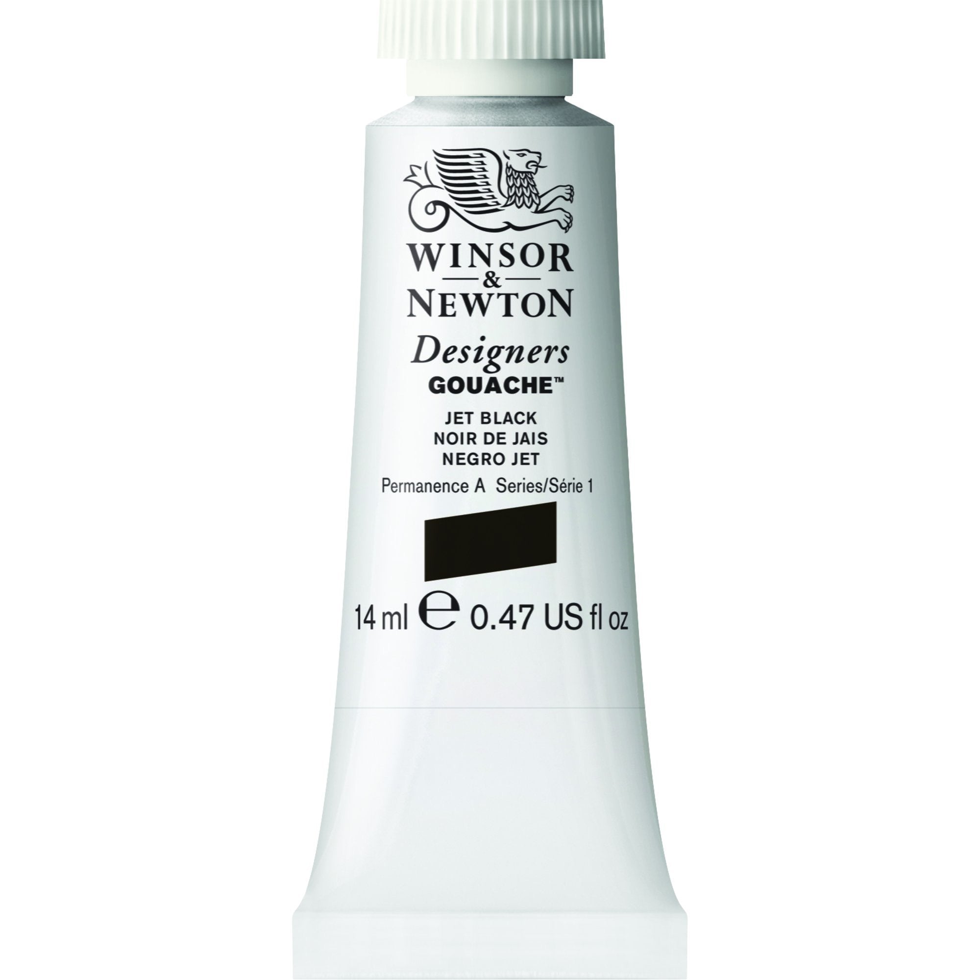 Winsor & Newton Designers Gouache Paint - Jet Black | 14 ml Tube | Matte Finish 1