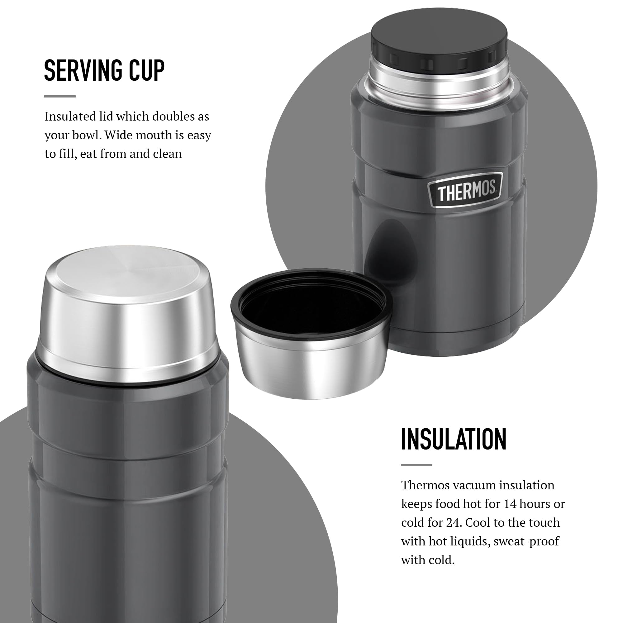 Thermos Stainless King Food Flask - 710ml Capacity | Vacuum Insulated | Hot 14 Hrs/Cold 24 Hrs 4