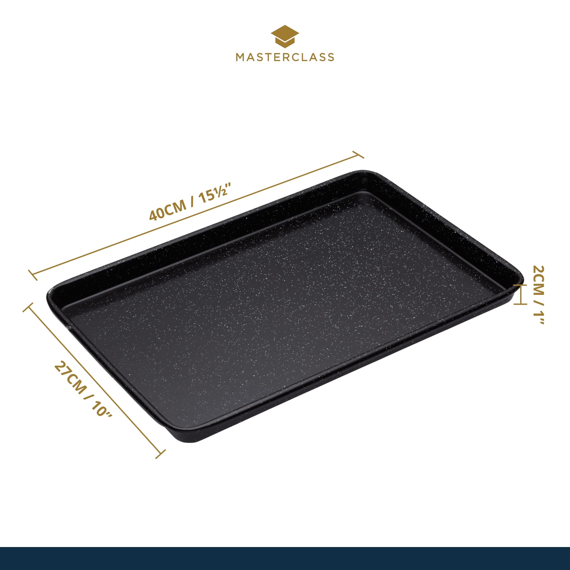 MasterClass Large Baking Tray - 39 x 27 cm, Scratch Resistant Vitreous Enamel, Induction Safe 2