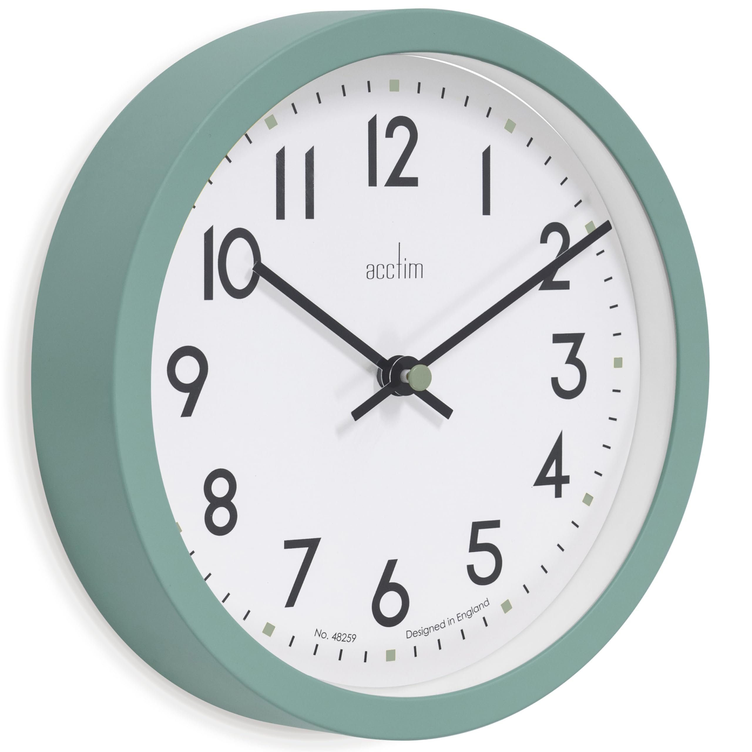 Acctim Elstow Wall Clock - 20cm Diameter Plastic Case | Quartz Movement | Meadow Green 4