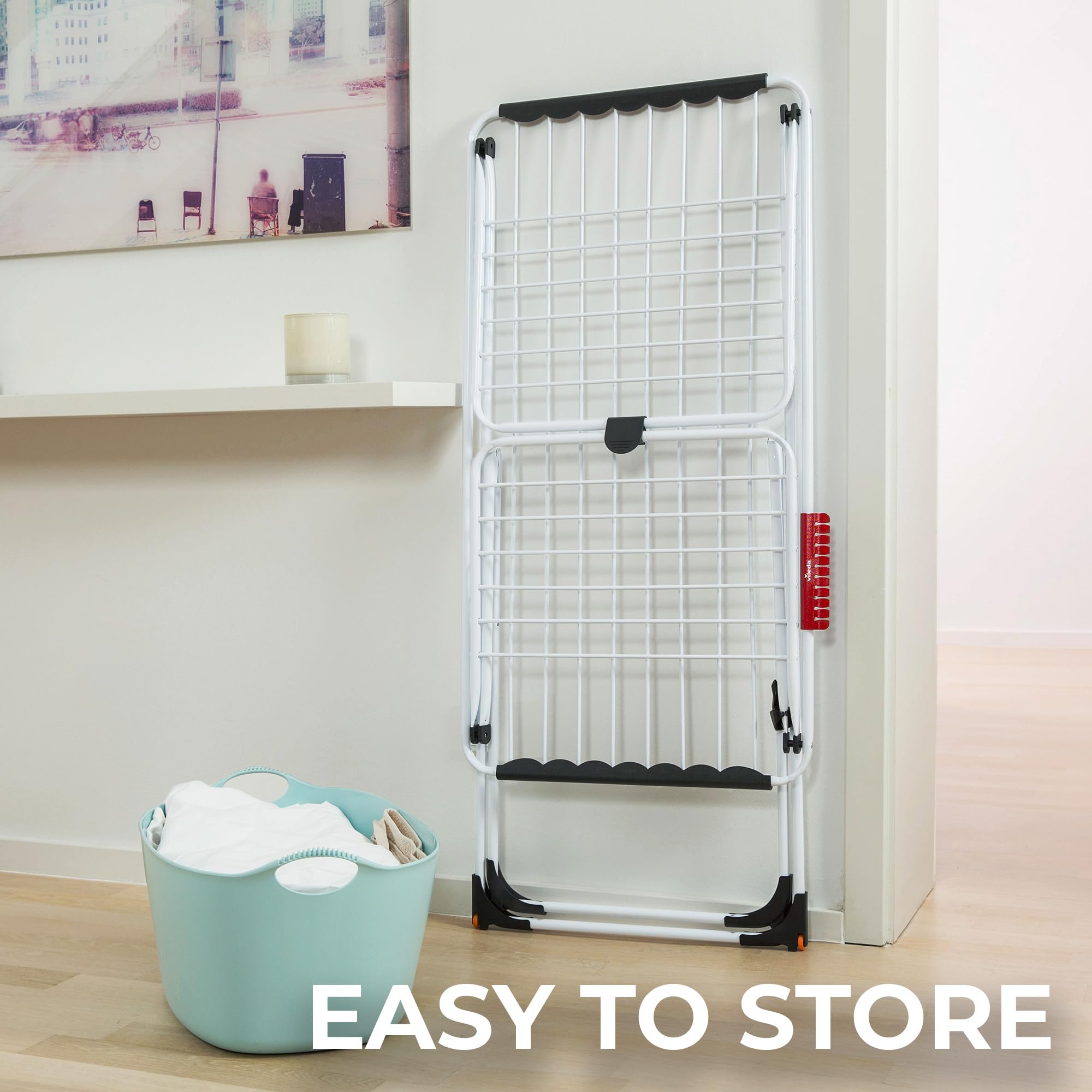 Vileda Extra X-Legs Clothes Airer - 20m Drying Space | Steel & Aluminium | Foldable 7