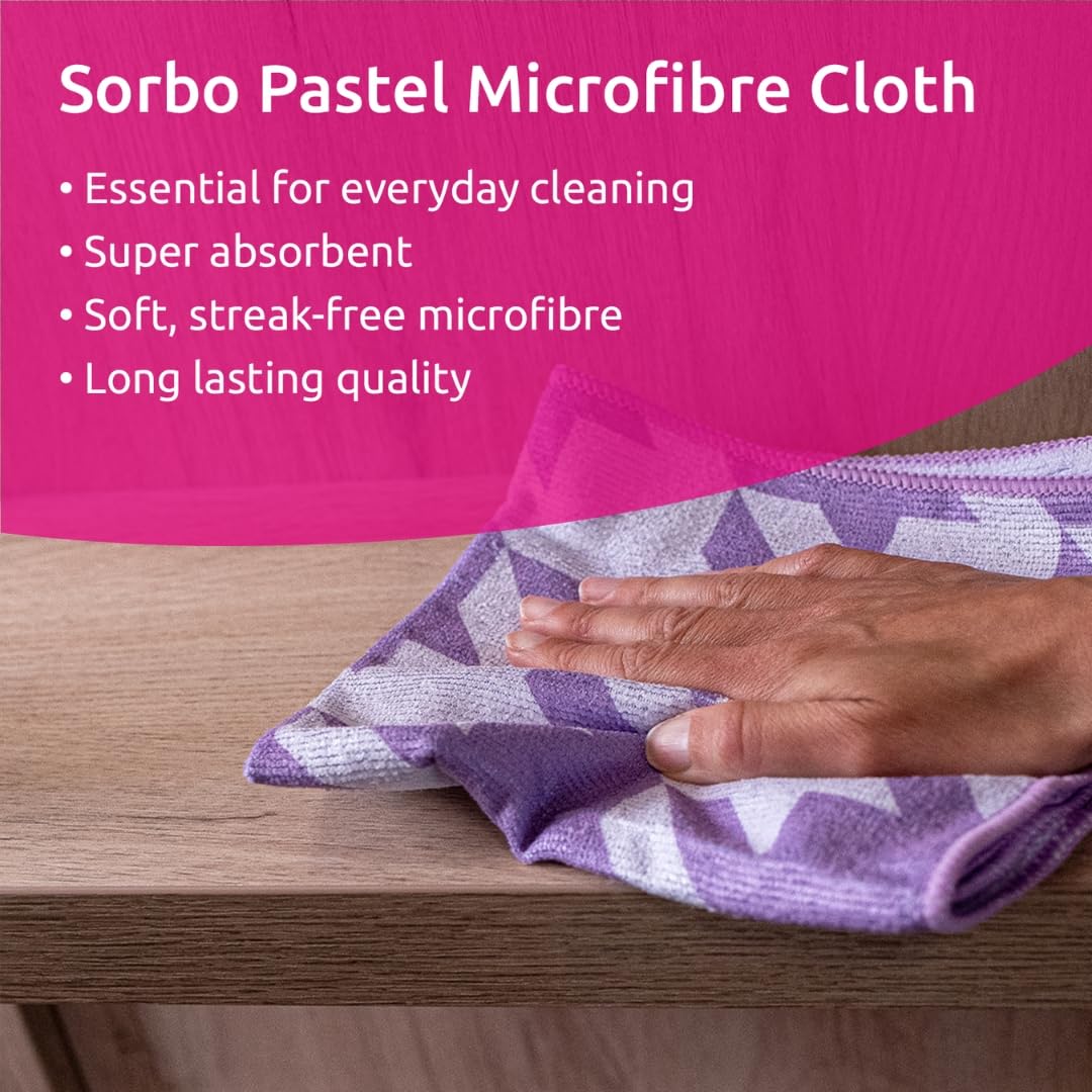 Sorbo Pack of 5 Extra Large Microfibre Cleaning Cloths - Streak-Free, Highly Absorbent | 40x40cm 2