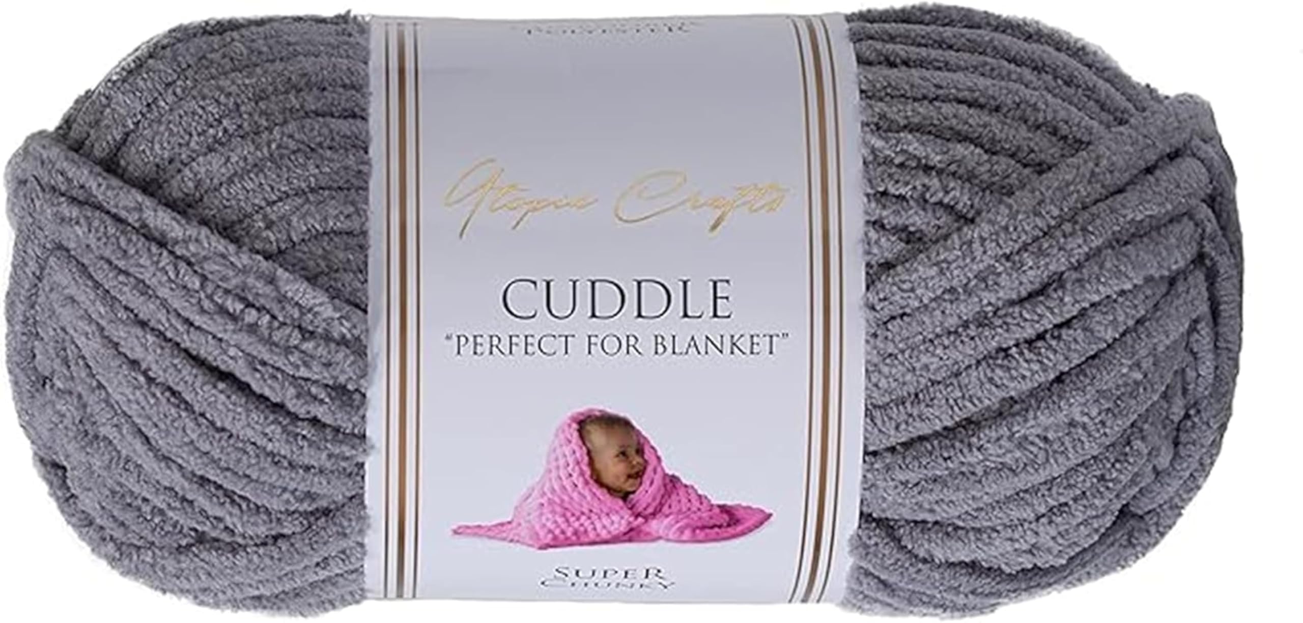 Utopia Crafts Cuddle Super Chunky Chenille Yarn - Medium Grey | 100g | Machine Washable 1