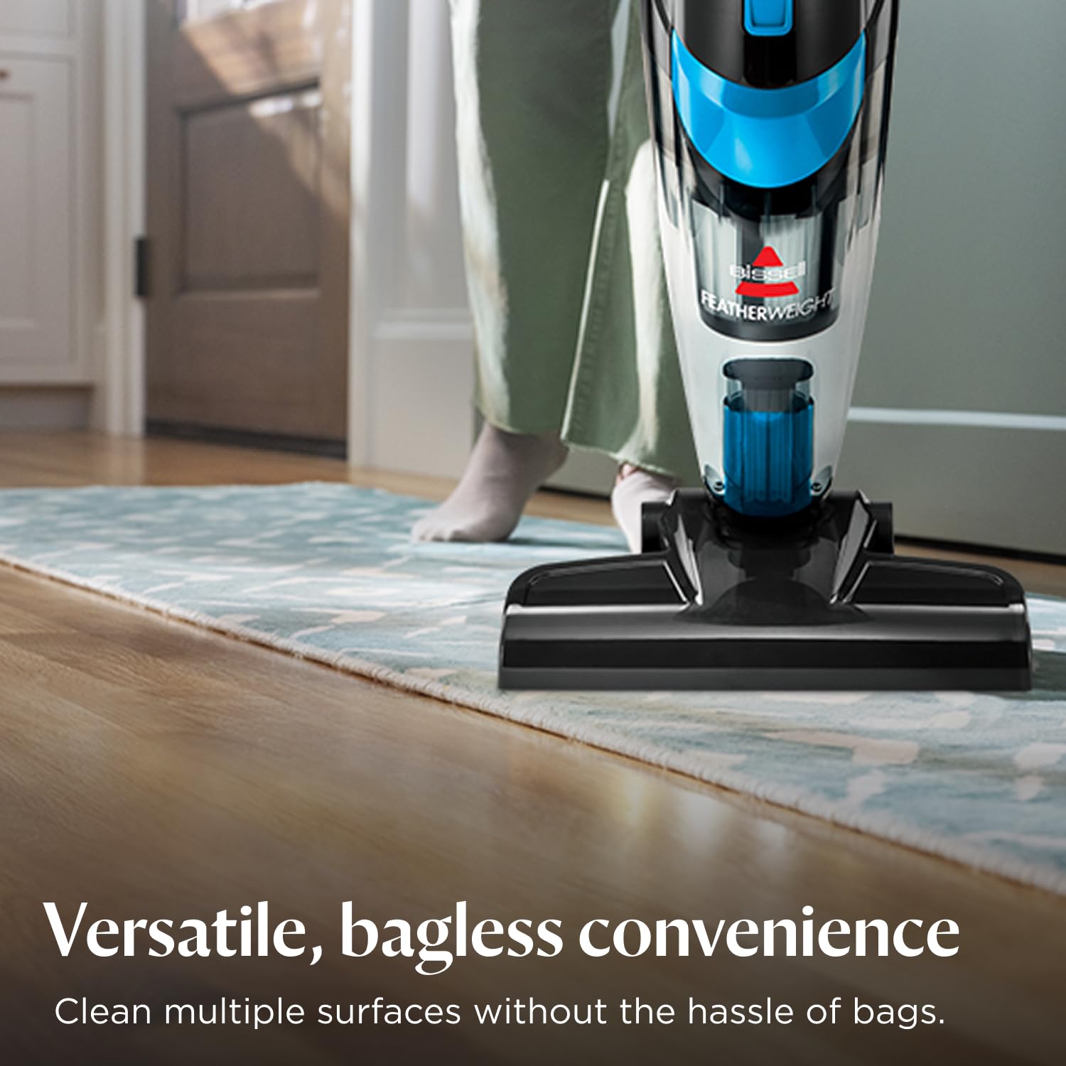 BISSELL Featherweight 2-in-1 Bagless Upright Vacuum | 360W | Lightweight 1.59kg | Titanium & Blue 5