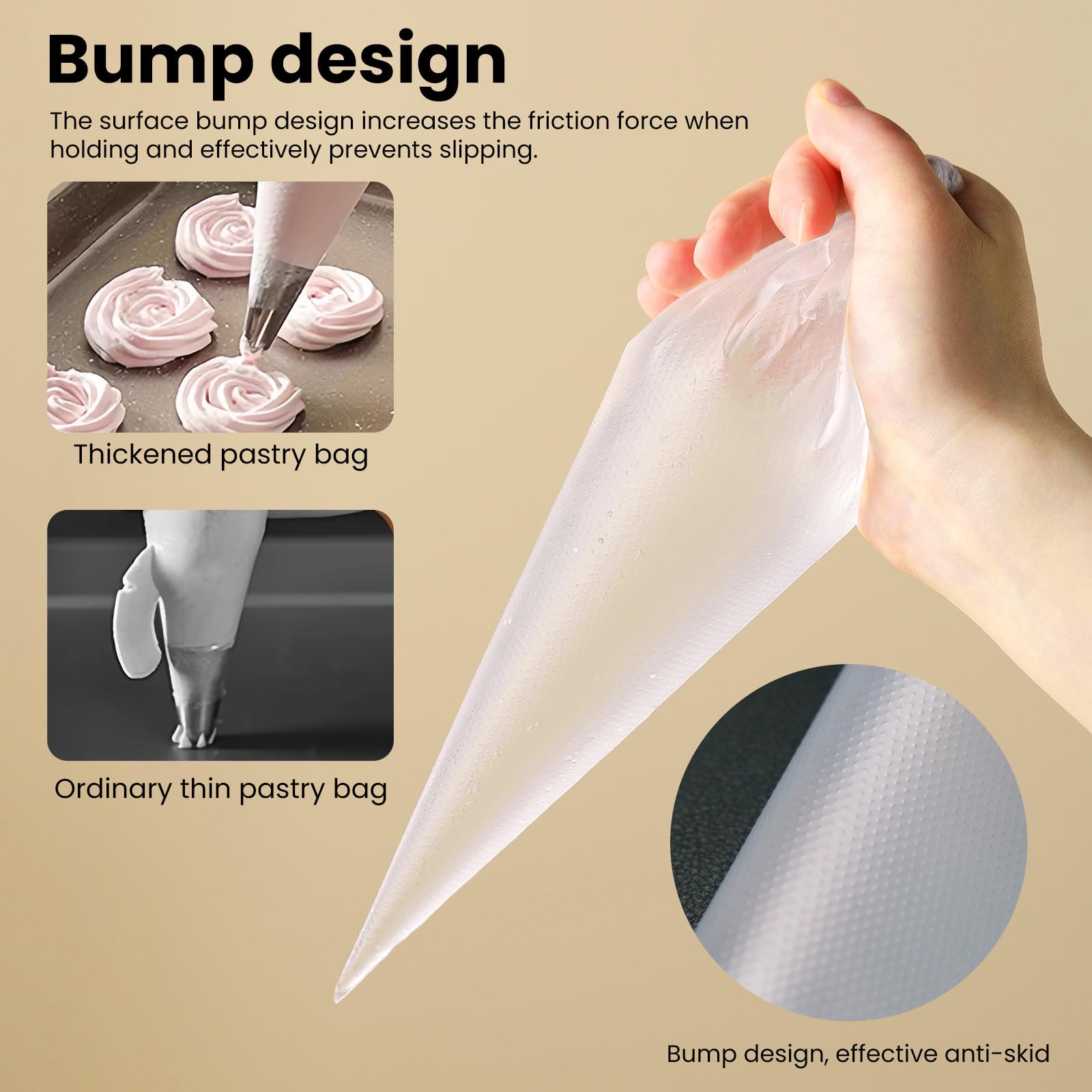 Admygo 100PCS 12 Inch Medium Disposable Icing Bags | Tear-Resistant Polyethylene 3