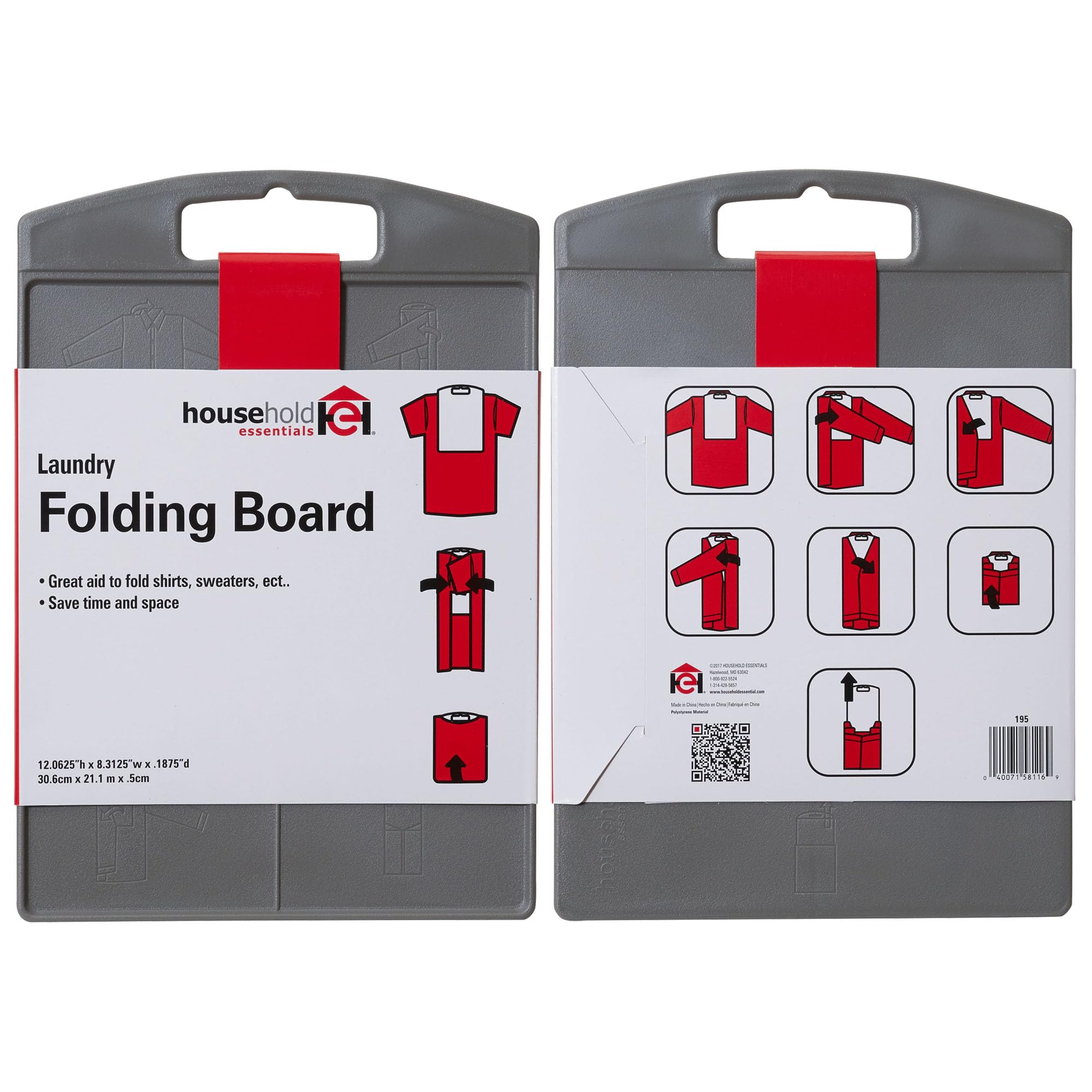 Household Essentials Cedar Shirt Folding Board for Laundry | Uniform Folds | Portable 8