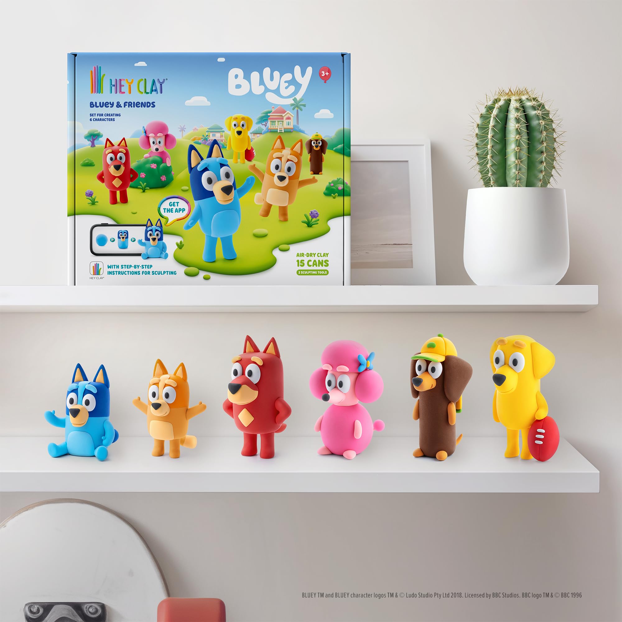 HEY CLAY Bluey & Friends Set - 15 Cans Air Dry Clay with Sculpting Tool | Ages 3+ 8