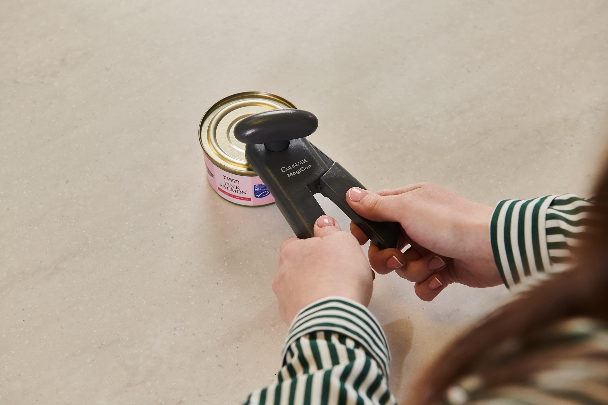 CULINARE MagiCan Manual Can Opener - Stainless Steel Wheel | Robust Handle | Grey 9