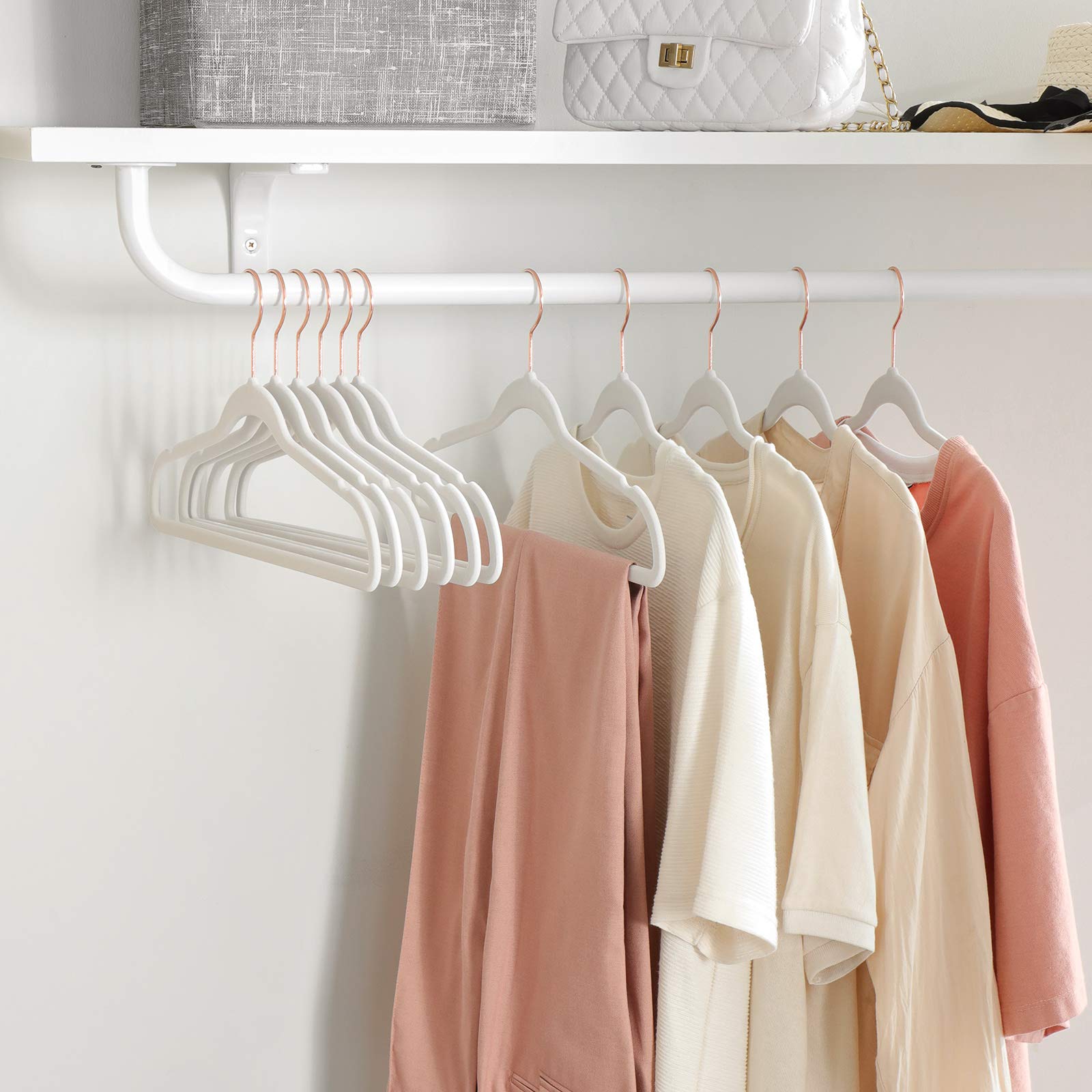 SONGMICS Set of 50 Velvet Hangers, 41.5 cm Wide, Space-Saving, High Load Ca 5