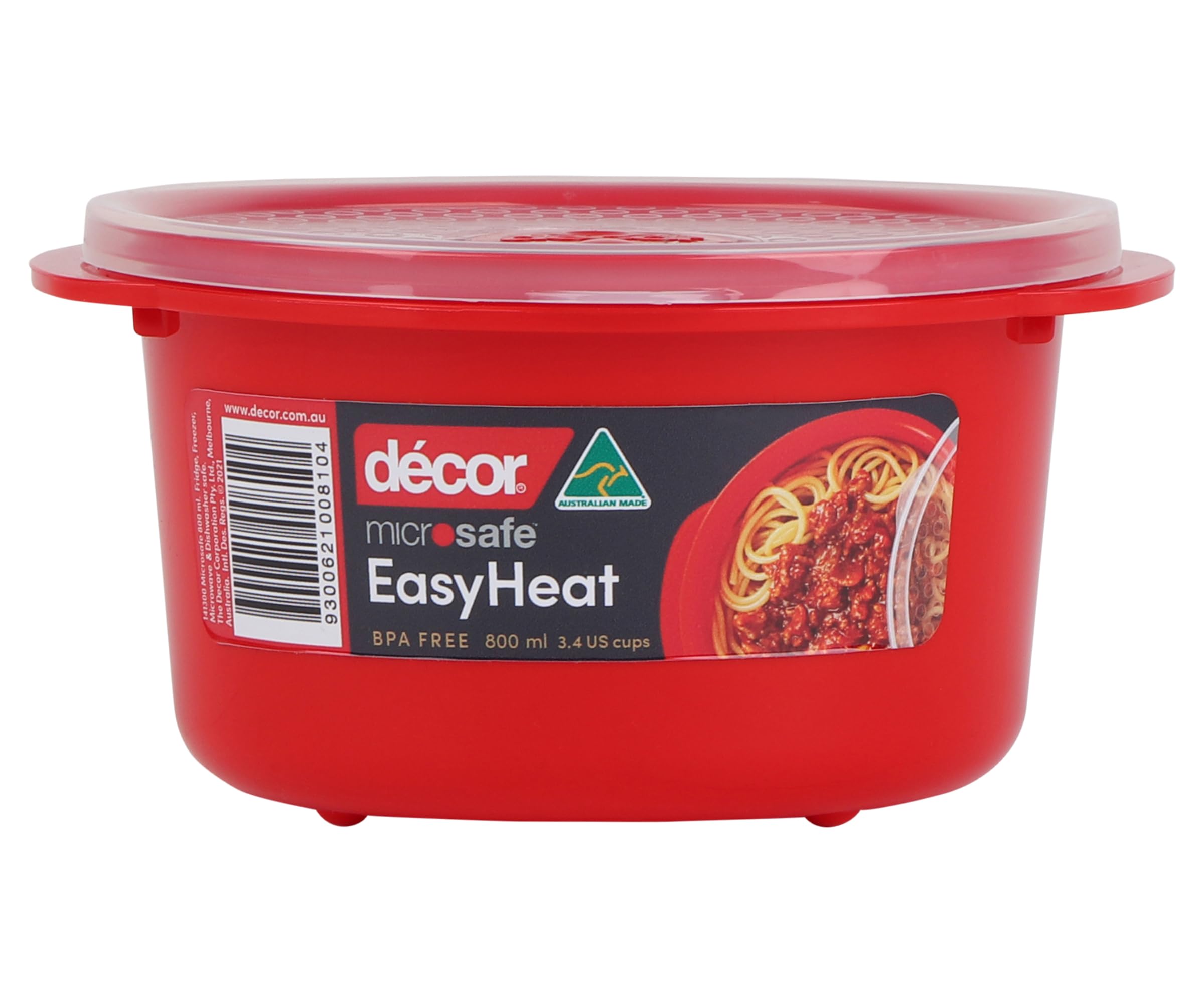 Décor Microsafe Round Food Container - 800ml Capacity | Microwave, Freezer, Dishwasher Safe