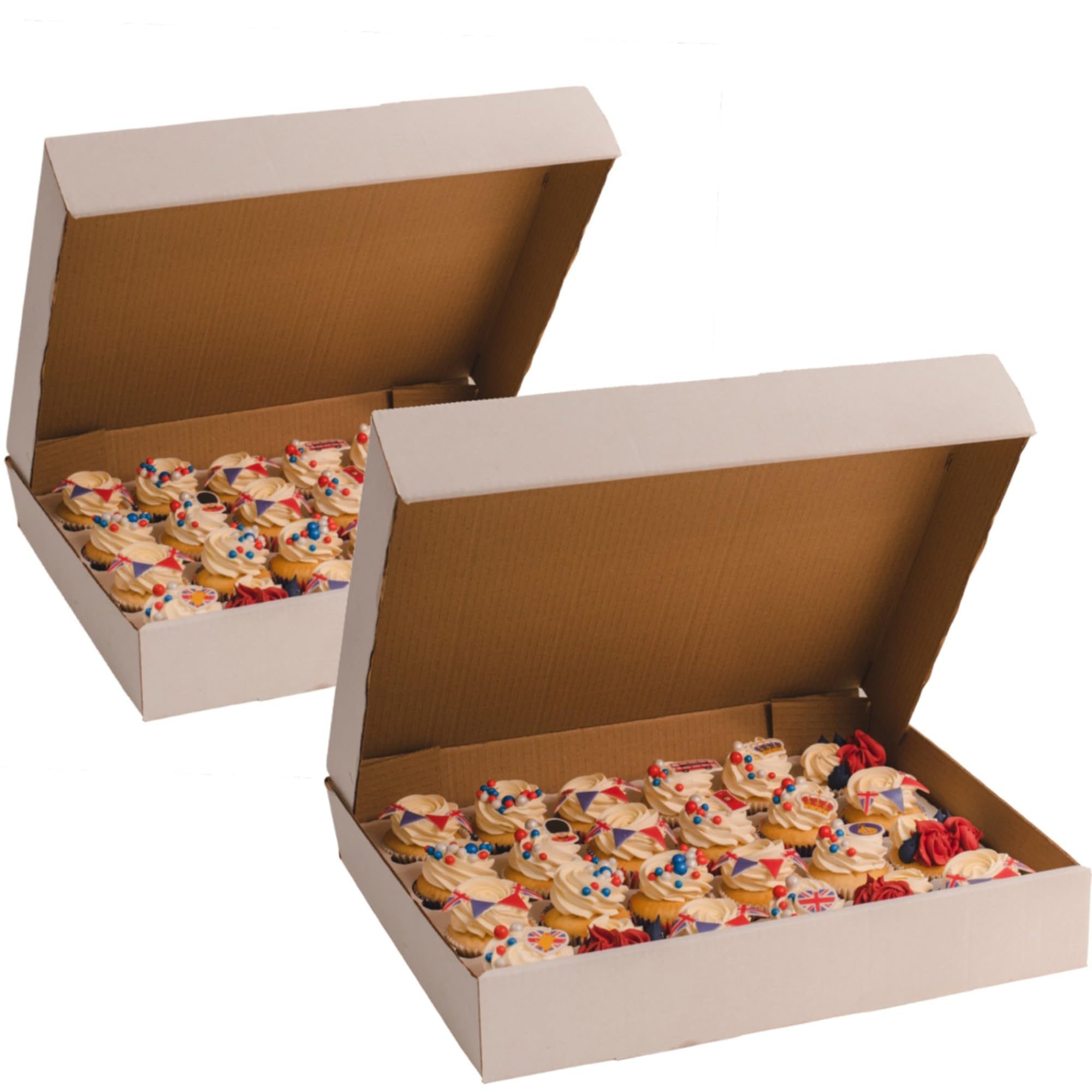 Culpitt 24 Cupcake Box - 2 Pack Heavy Duty Corrugated Card Storage Carrier | White 1