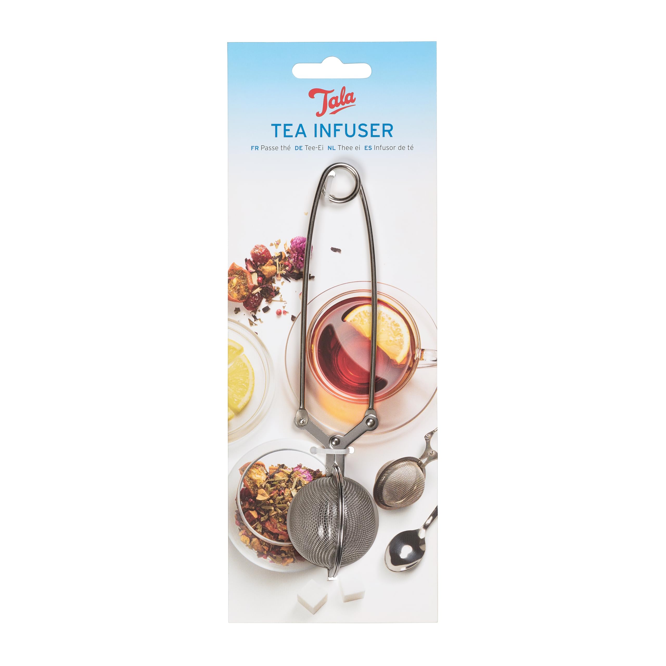 Tala Stainless Steel Ball Tea Strainer with Long Handle | 18/8 Grade | Dishwasher Safe