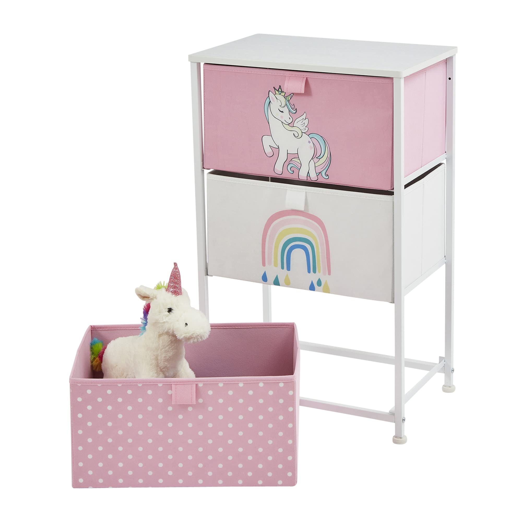 Liberty House Toys Unicorn 3-Drawer Fabric Storage Chest | Pink | H730 x W450mm 4