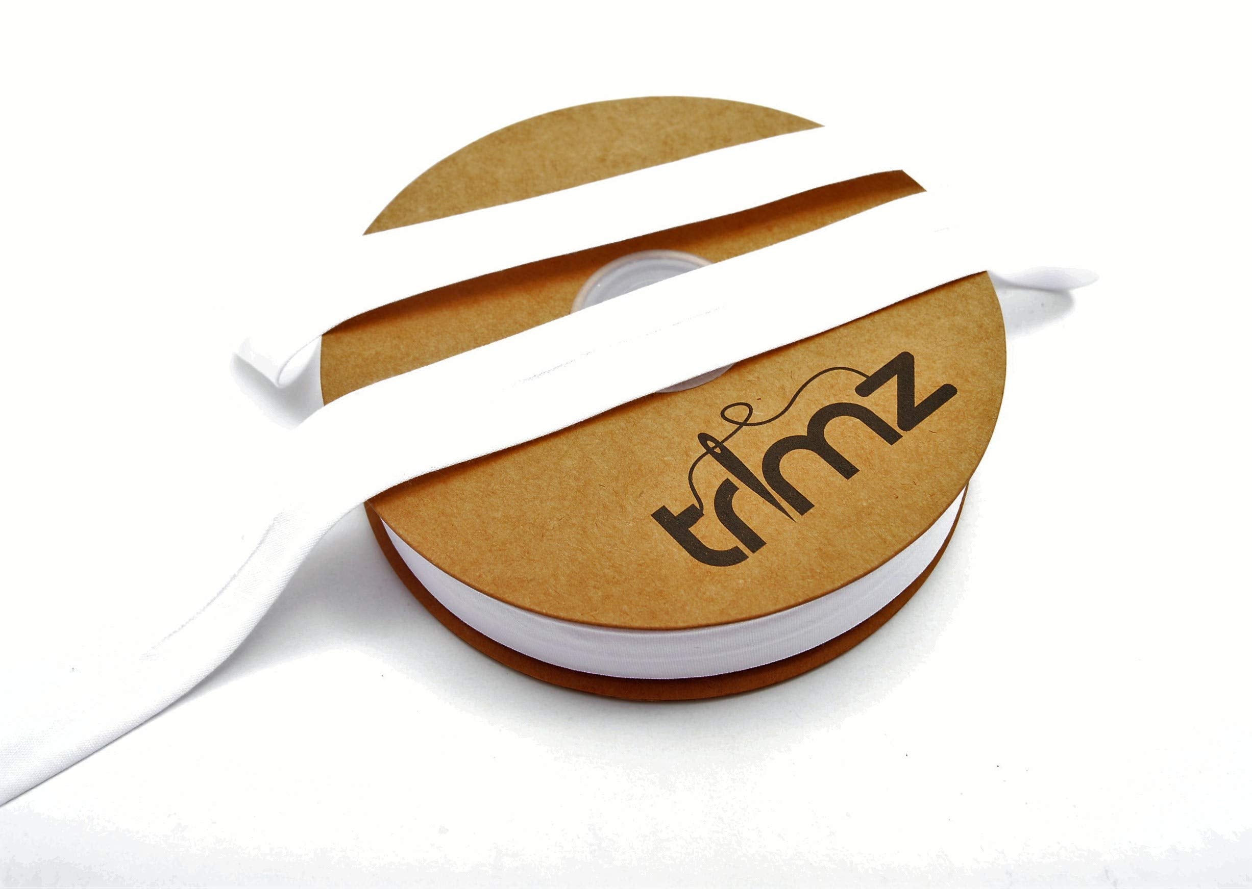 Trimz Polycotton Bias Binding Tape - White Single Fold | 25mm x 20m 5