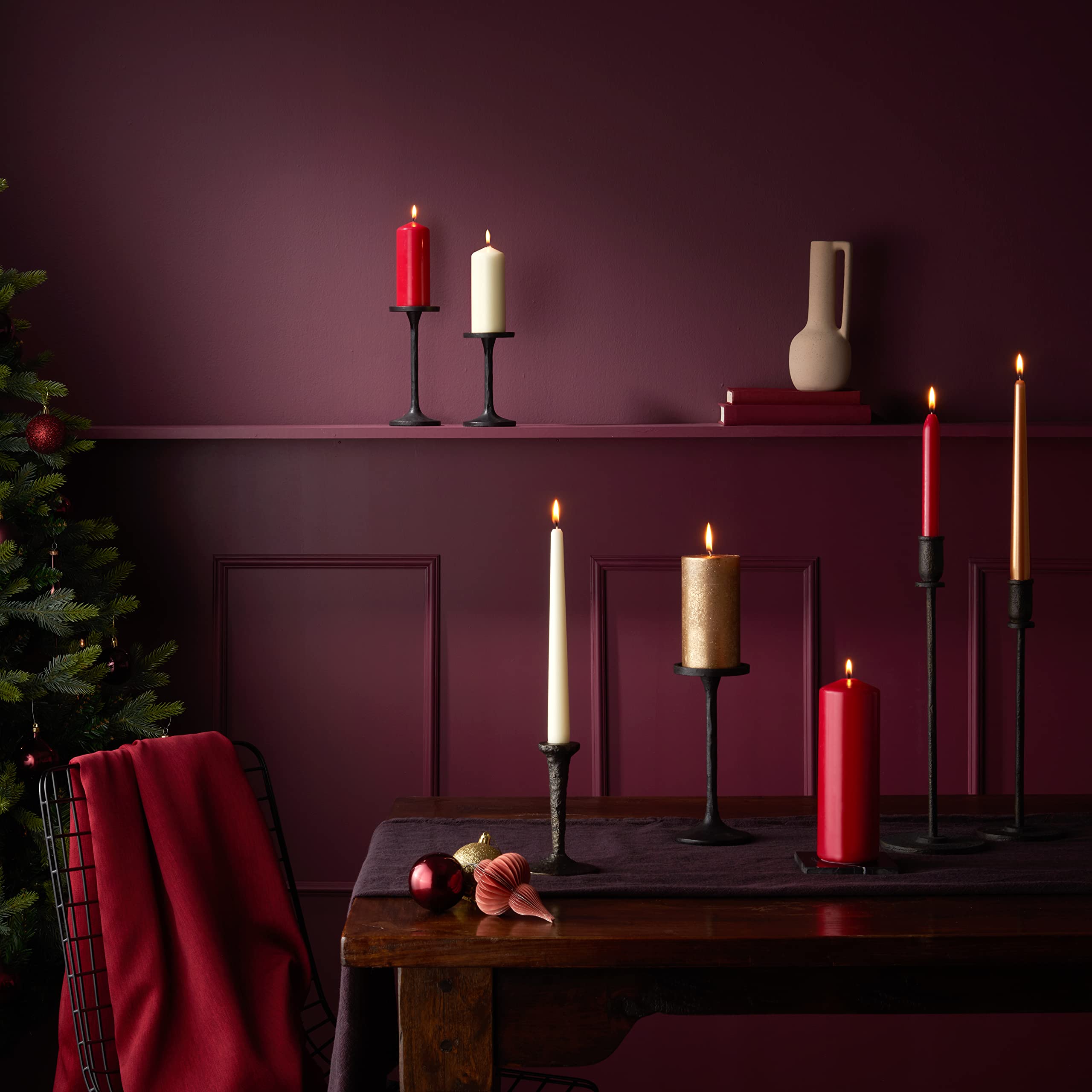 BOLSIUS Smooth Pillar Candle Set - 4 Unscented White Candles | Long Burning | Palm Oil Free 3