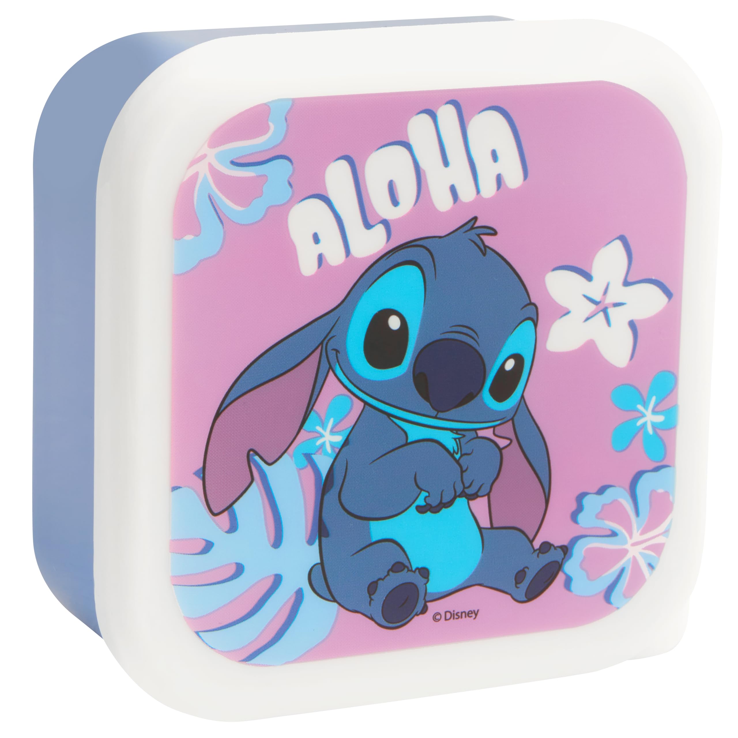 Disney Stitch Stackable Lunch Boxes Set of 3 | Durable Polypropylene | Blue & Purple 3