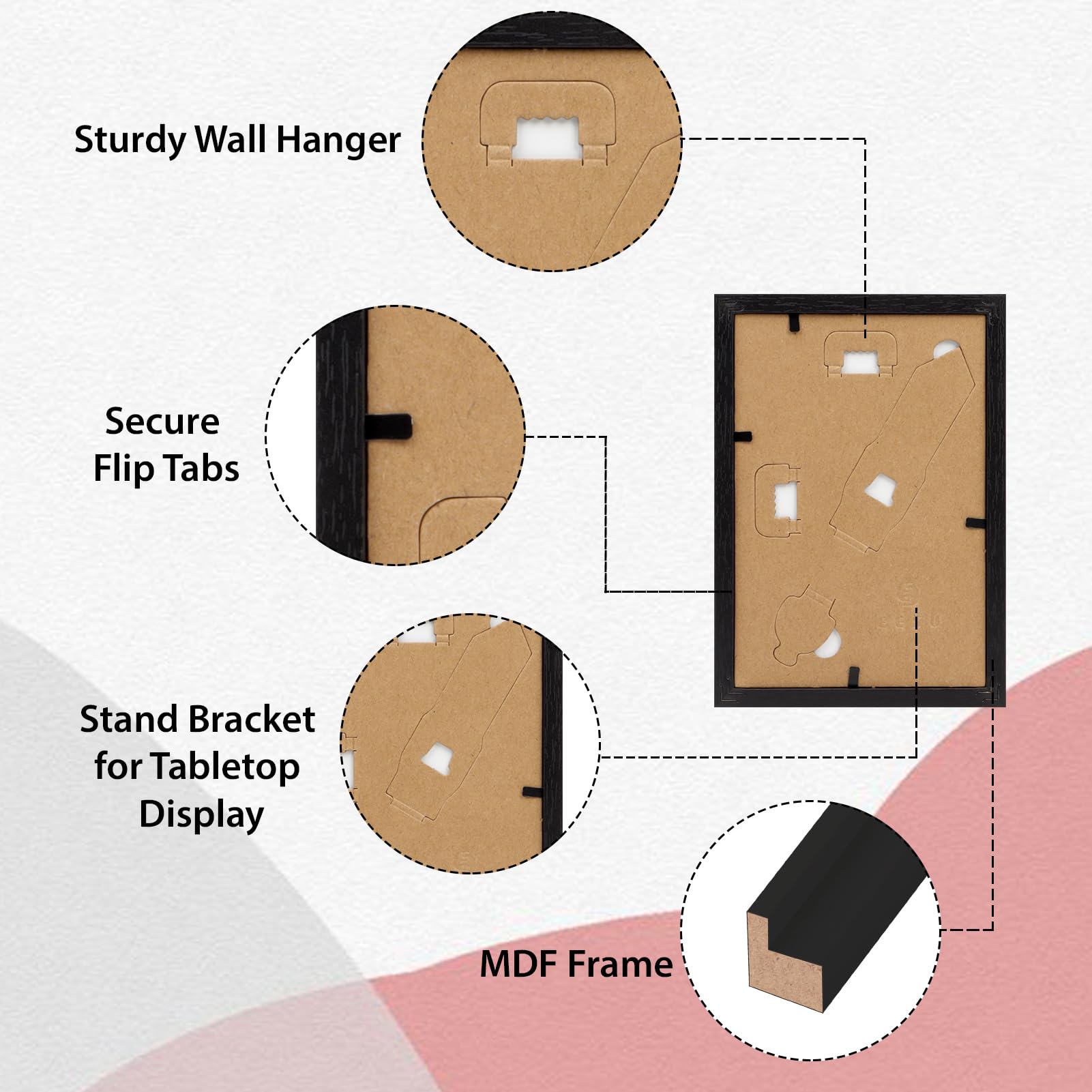 Ditwis 6x4 Photo Frames Black Set of 12, Classic Multiple Picture Frames for Wall Collage & Tabletop Display 6