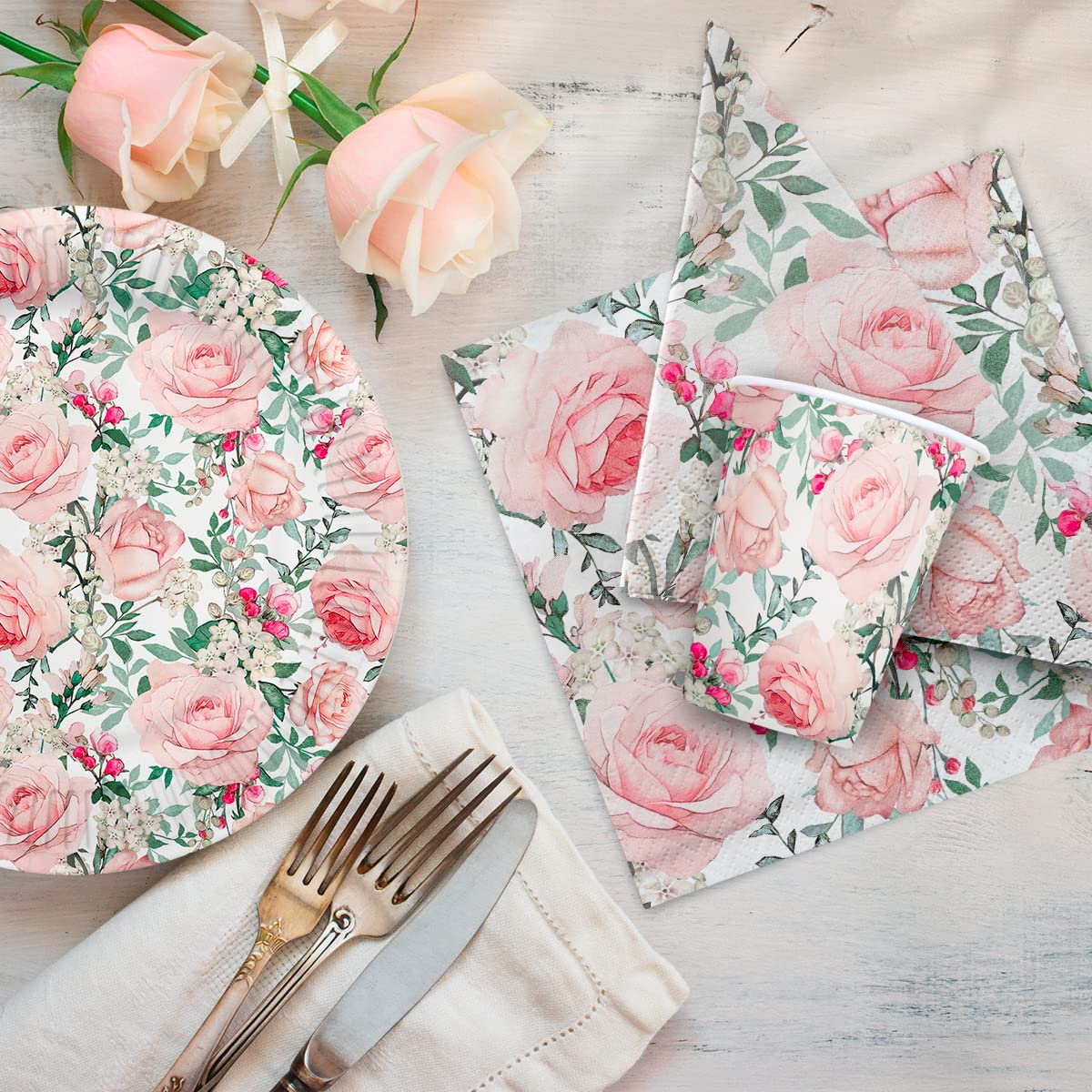 PAW Decor Collection Napkins - 3-Ply Gorgeous Roses | 20 Pieces | 33 x 33 cm 6