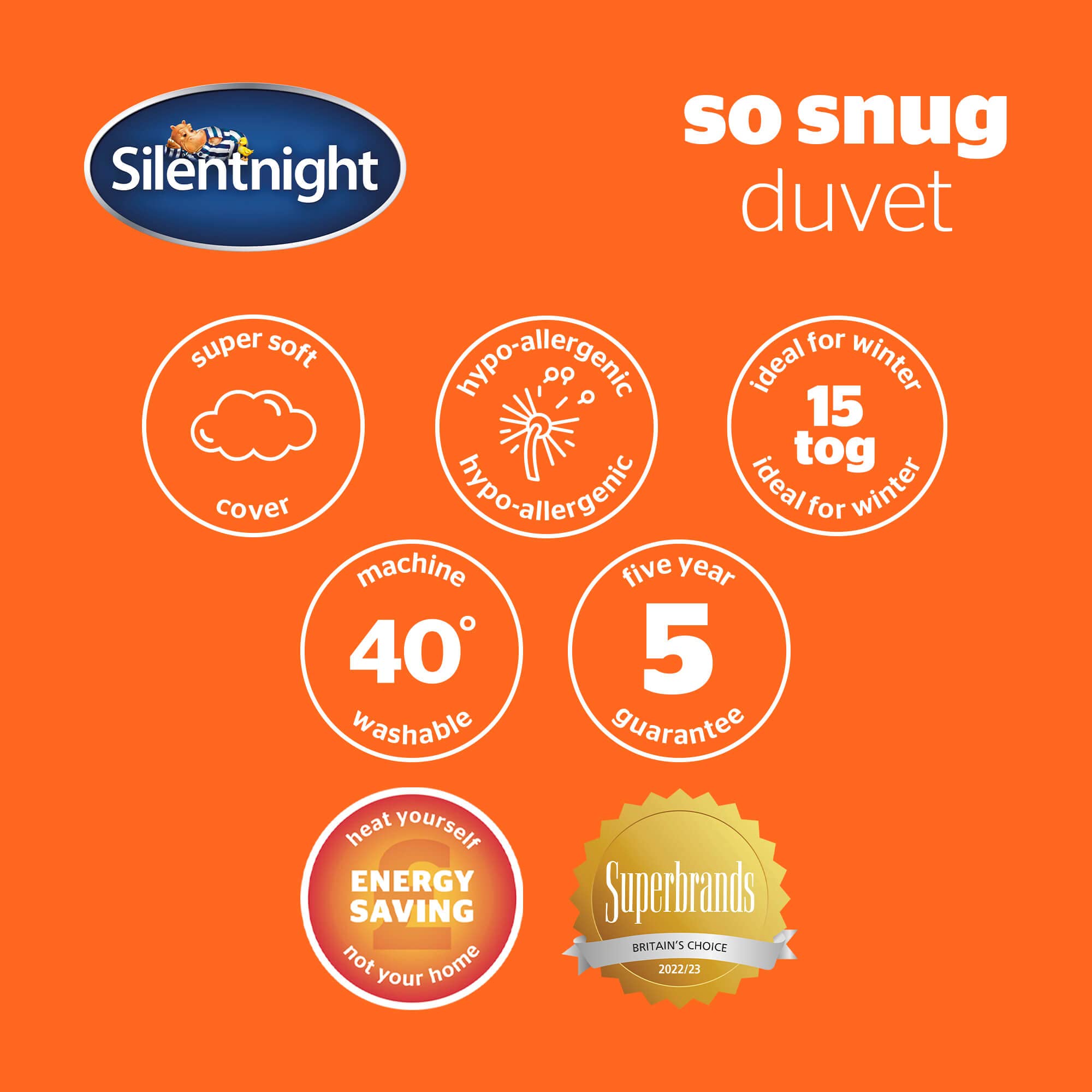 Silentnight So Snug Single Bed Duvet Quilt - 15 Tog Winter Warm | Hypoallergenic | Machine Washable 6
