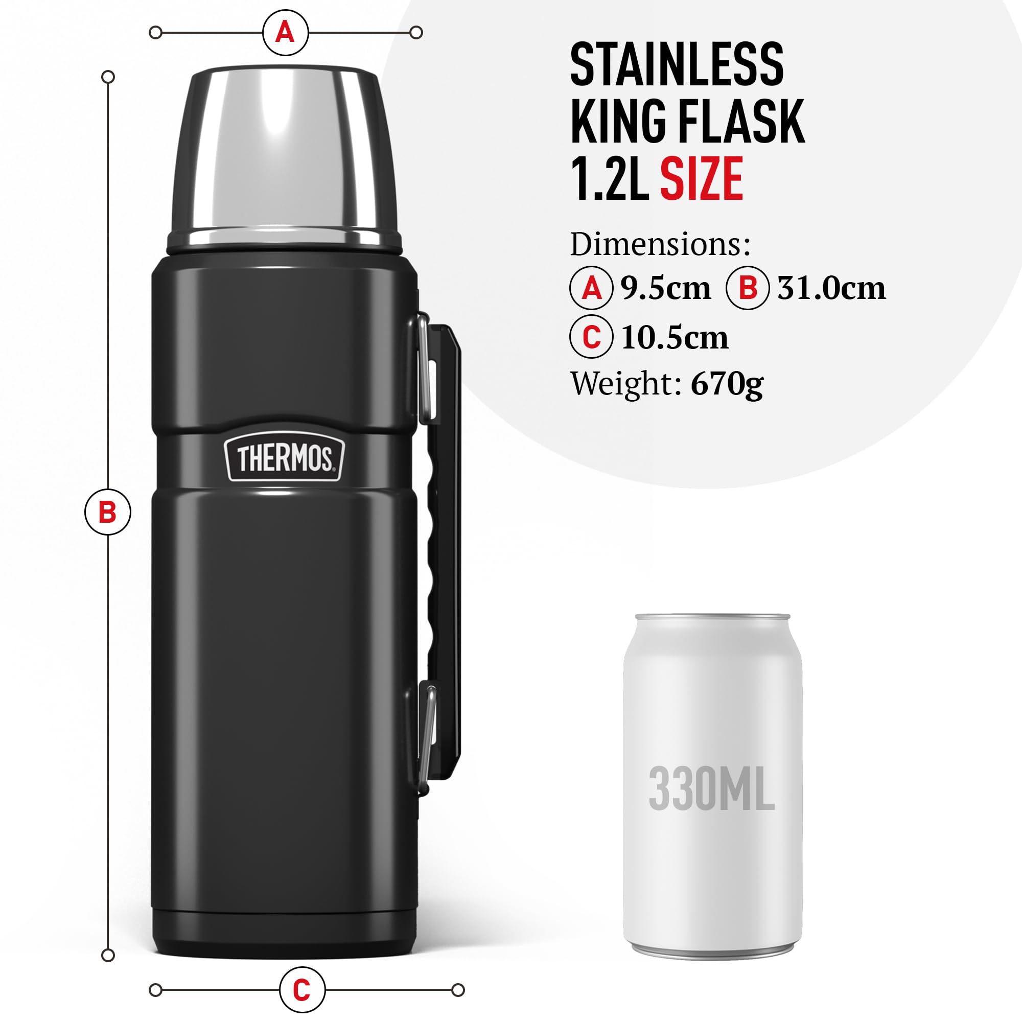 Thermos Stainless King Vacuum Flask - 1.2L Copper | Hot 24 Hrs, Cold 48 Hrs 8