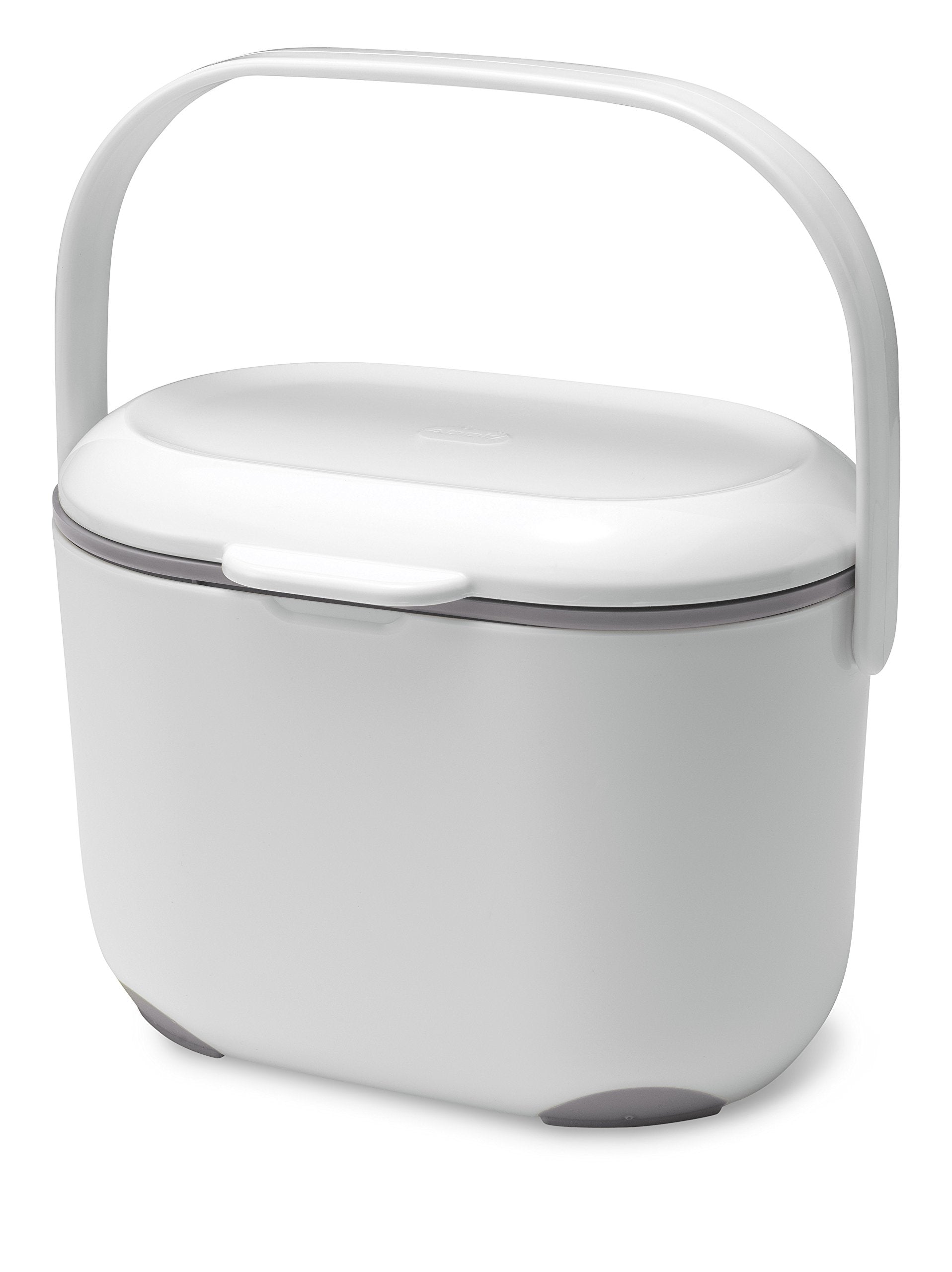 Addis 2.5L Compost Caddy - White/Grey Plastic with Removable Lid and Inner Bucket