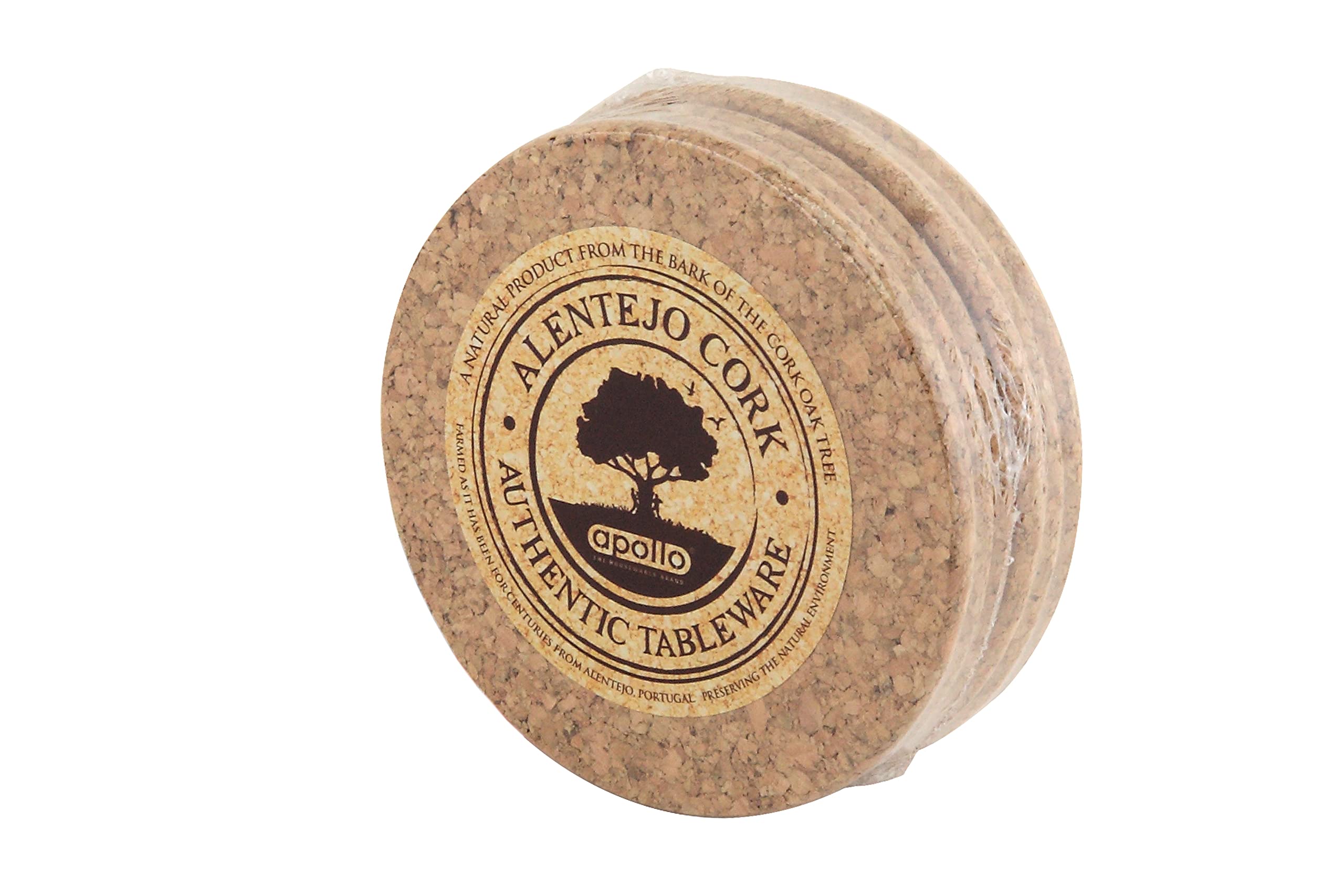 apollo 1560 Cork Coasters - Set of 6 Round Protectors | 10cm Diameter | Heat Resistant 7