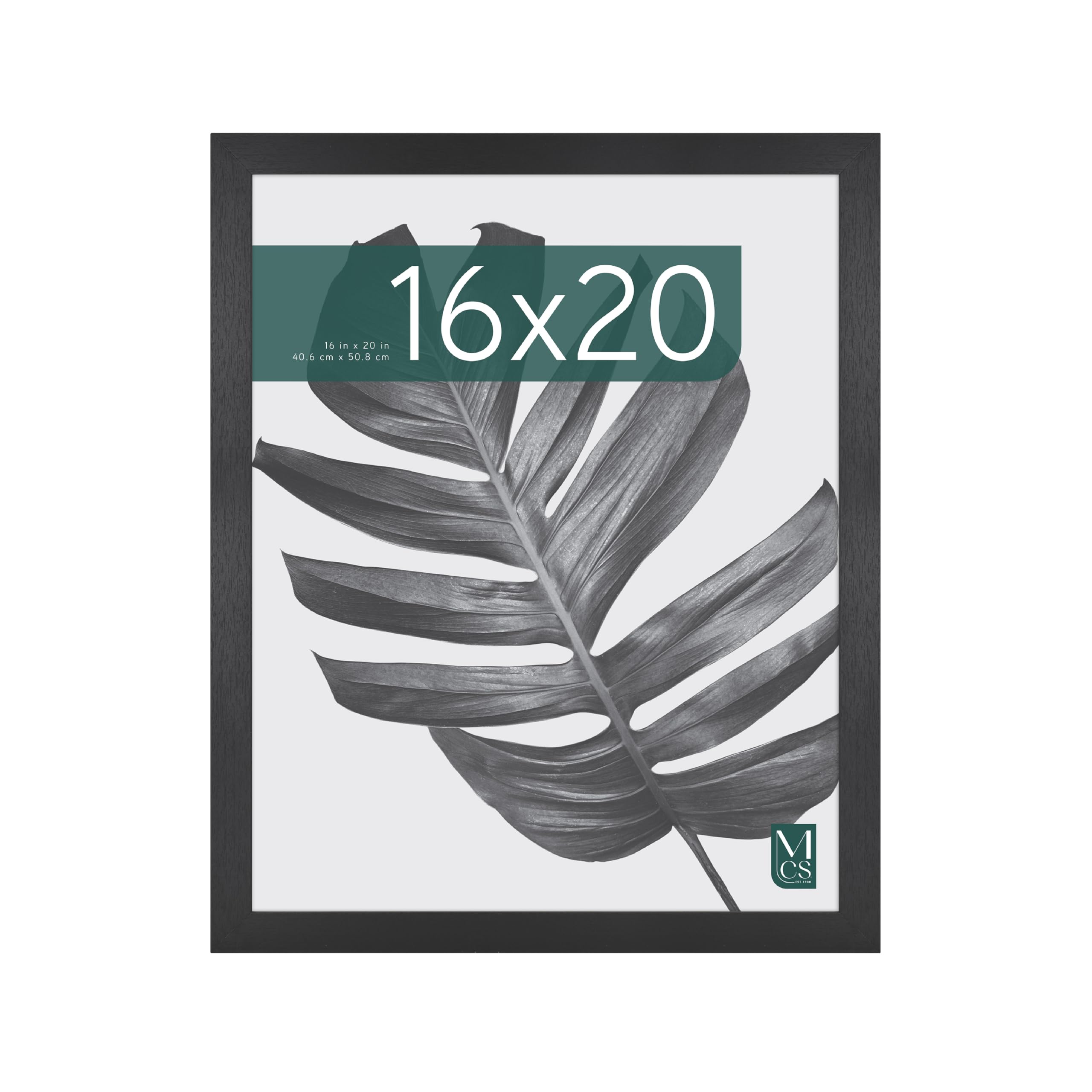 MCS Studio Gallery 16x20 in (41x51 cm) Black Woodgrain Poster Frame | MDF Wood | Shatter Resistant Plexiglass 1