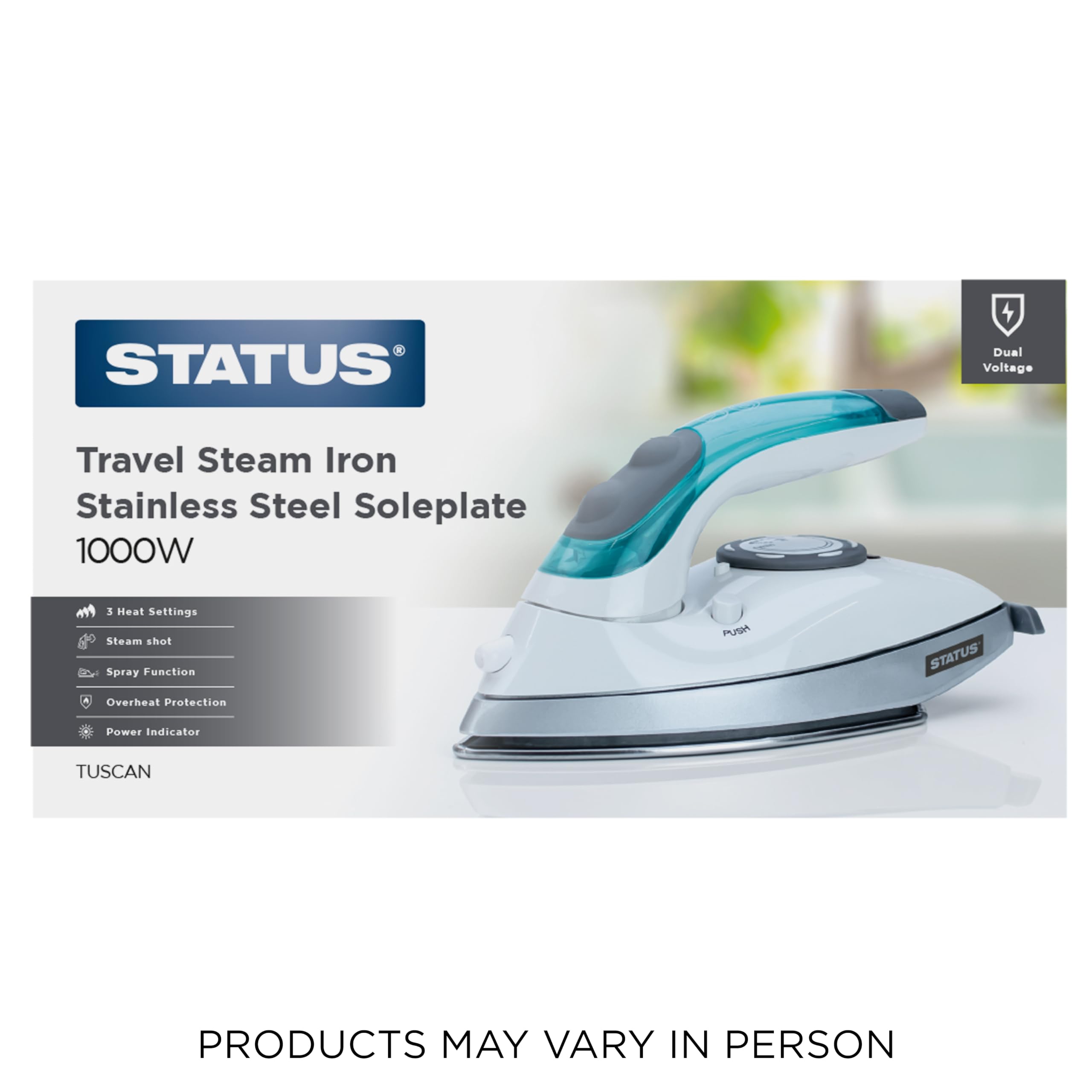 Status Travel Steam Iron - 1000W Dual Voltage Compact Clothes Iron | Green 6