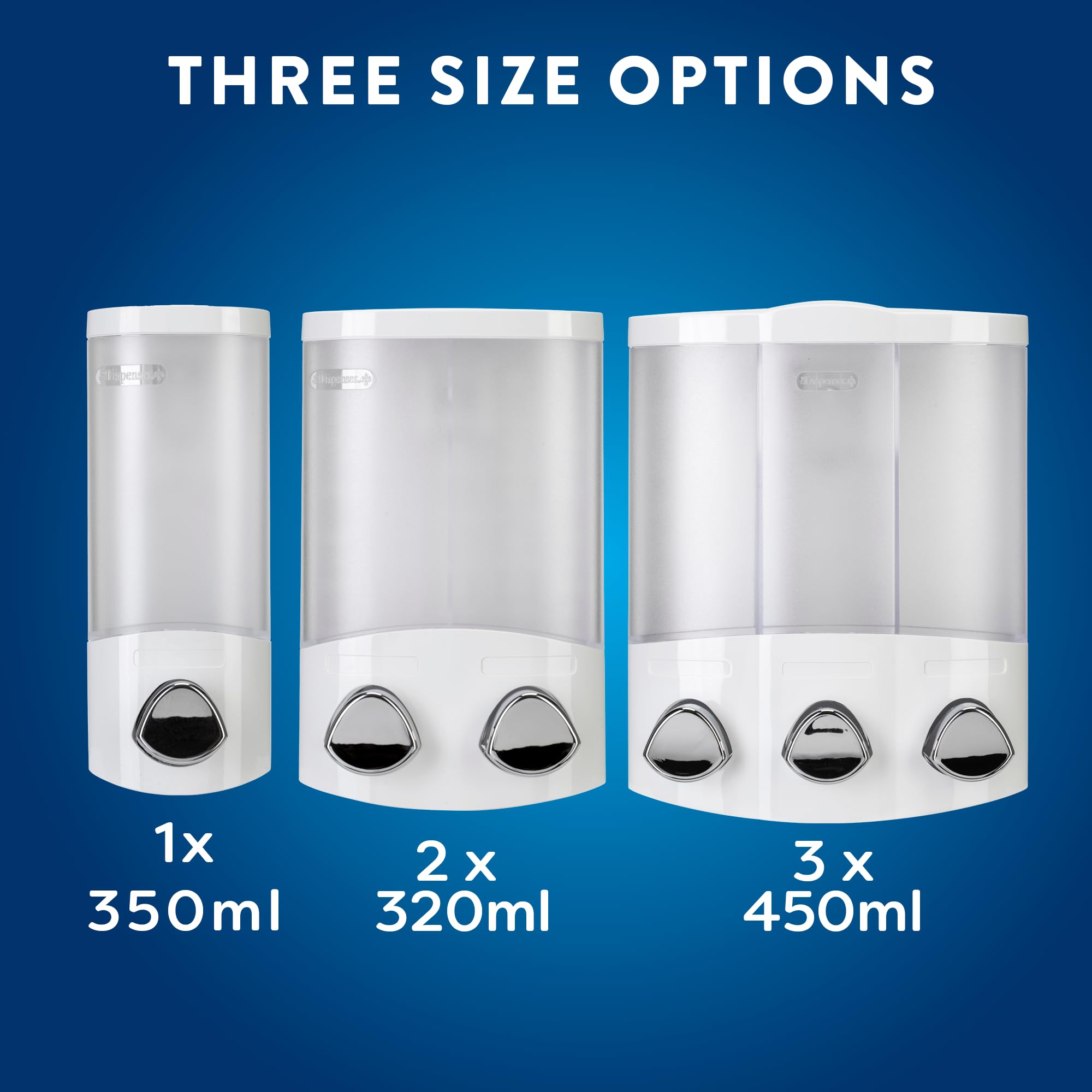 Croydex PA660622 Euro Duo Soap Dispenser | Corner or Flat Wall Mount | White Plastic 5