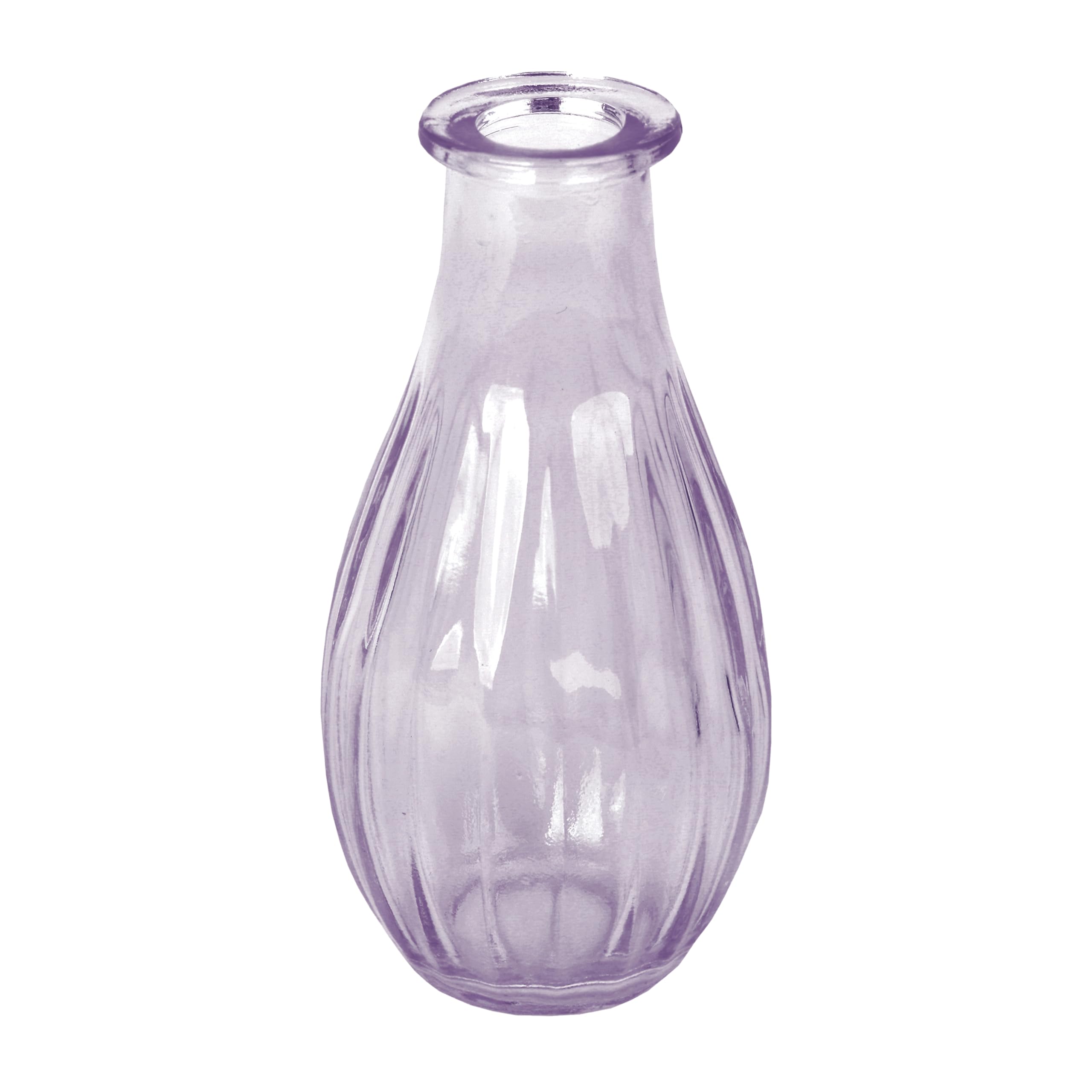 Talking Tables Lilac Glass Bud Vase - 14cm Single Stem Decor | Ribbed Glassware | Reusable & Recyclable 1