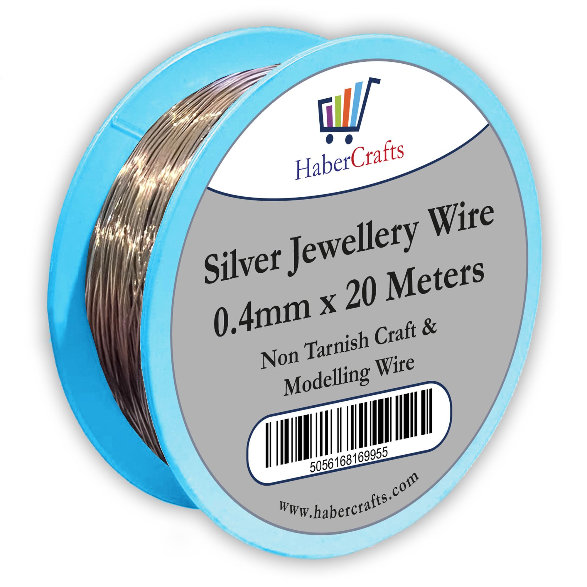 Habercrafts Jewellery Wire - 0.4mm Silver Tarnish Proof Brass Core Wire for Crafts | Pack of 1 Spool 1