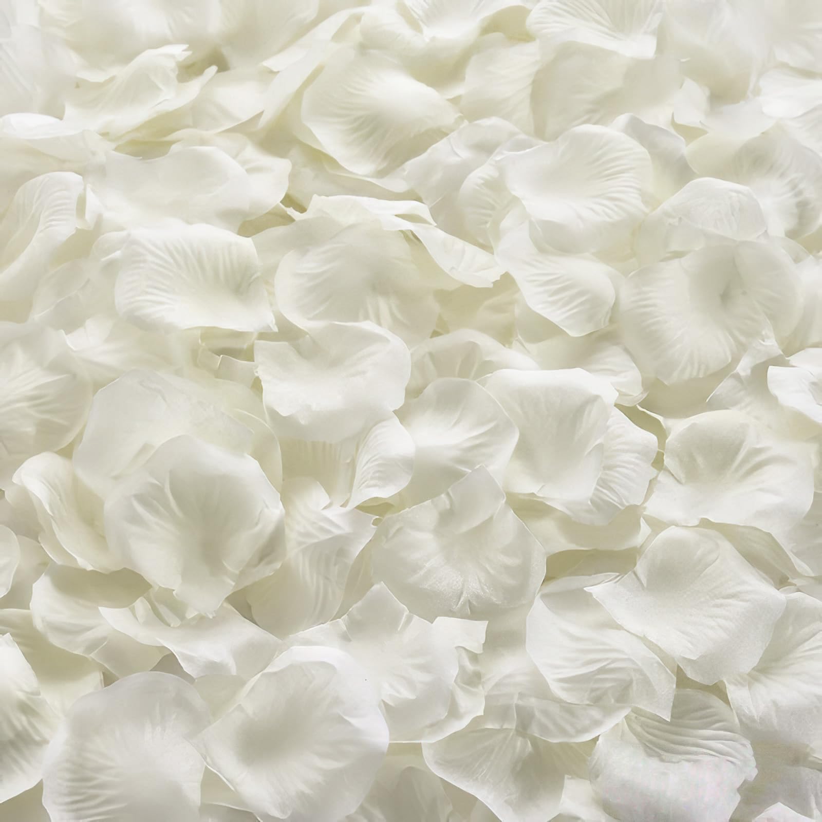 Lafefe Artificial Rose Petals - 1200 Pcs White Polyester for Romantic Decoration | Reusable 4