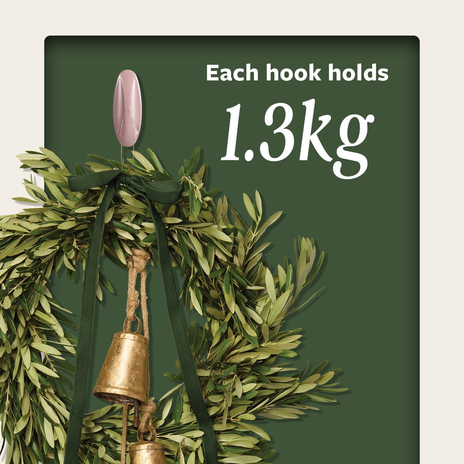 Command Medium Designer Hooks - Damage-Free Hanging | Dusty Rose | 4 Hooks, 6 Strips 4