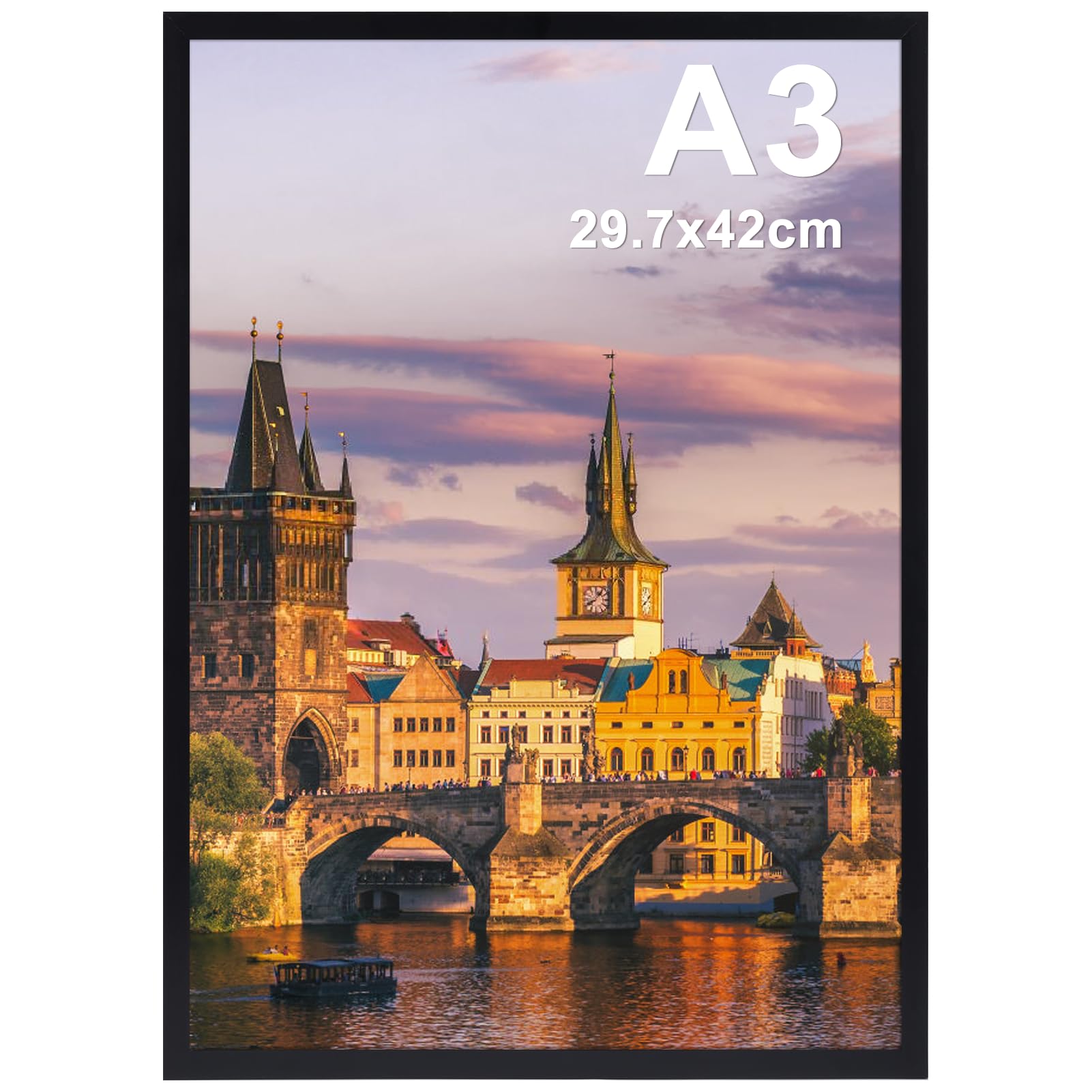 Ditwis A3 Picture Frame Black | Wall & Tabletop Display | PVC Frame, PS Window 1